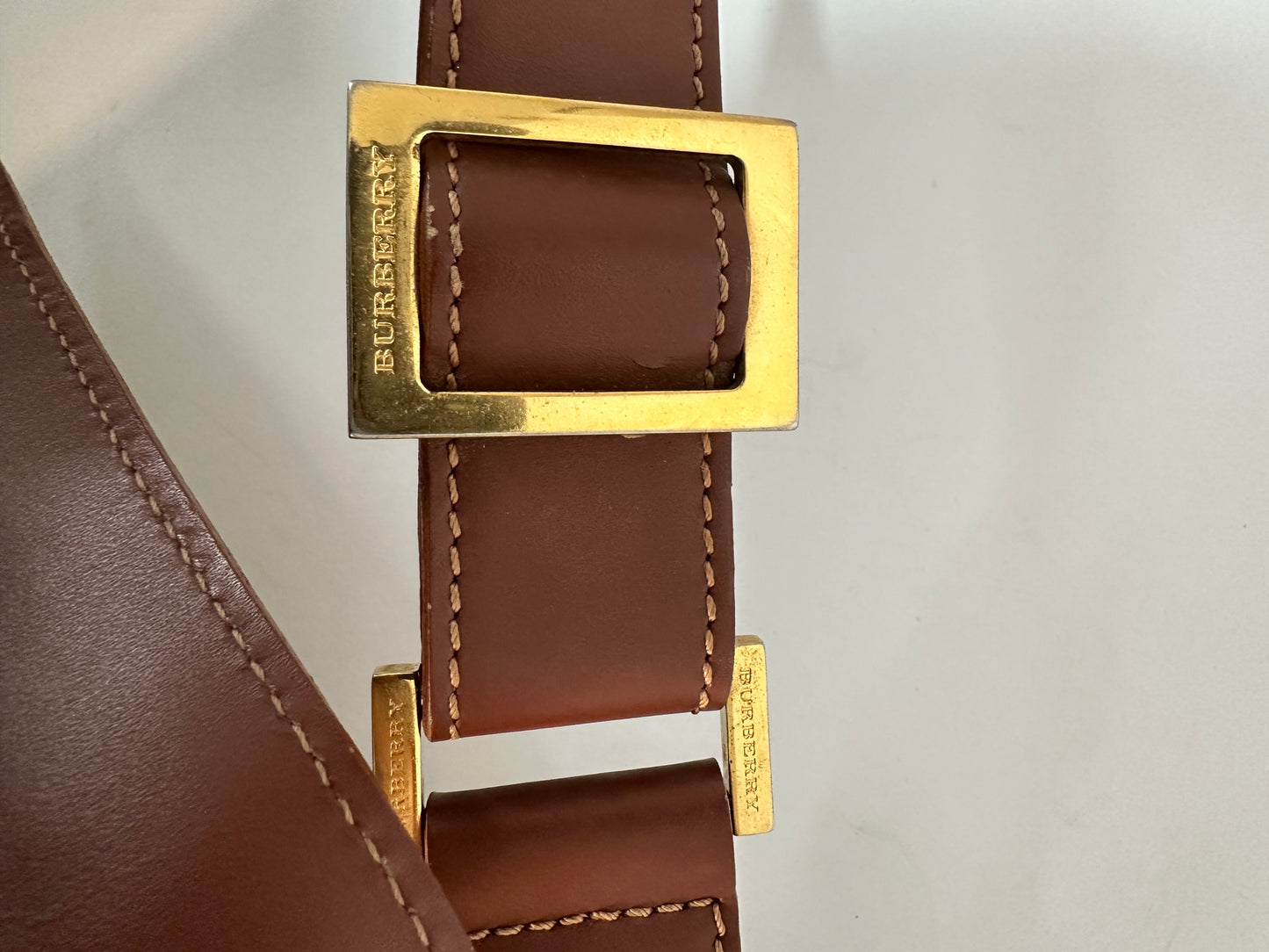 Burberry Beige/Tan Haymarket Check PVC and Leather Shoulder Bag