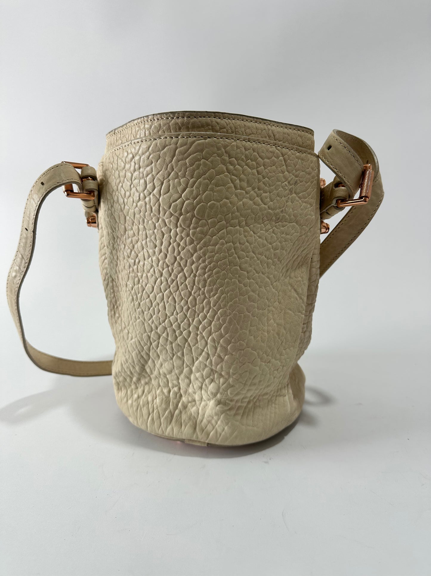 ALEXANDER WANG Bucket Diego Nearly White Leatger Hobo Bag