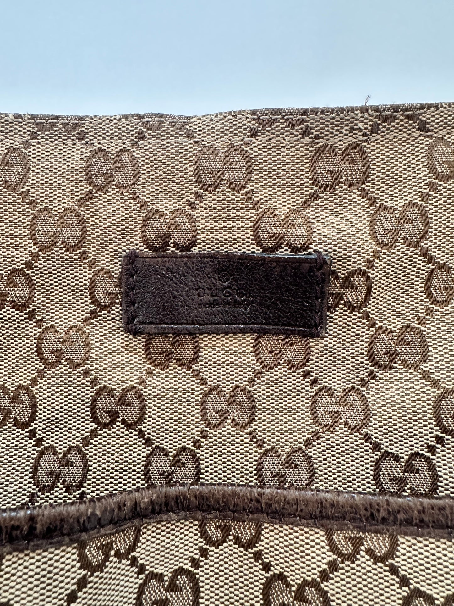 GUCCI
Monogram Web Medium Flat Messenger Bag Brown