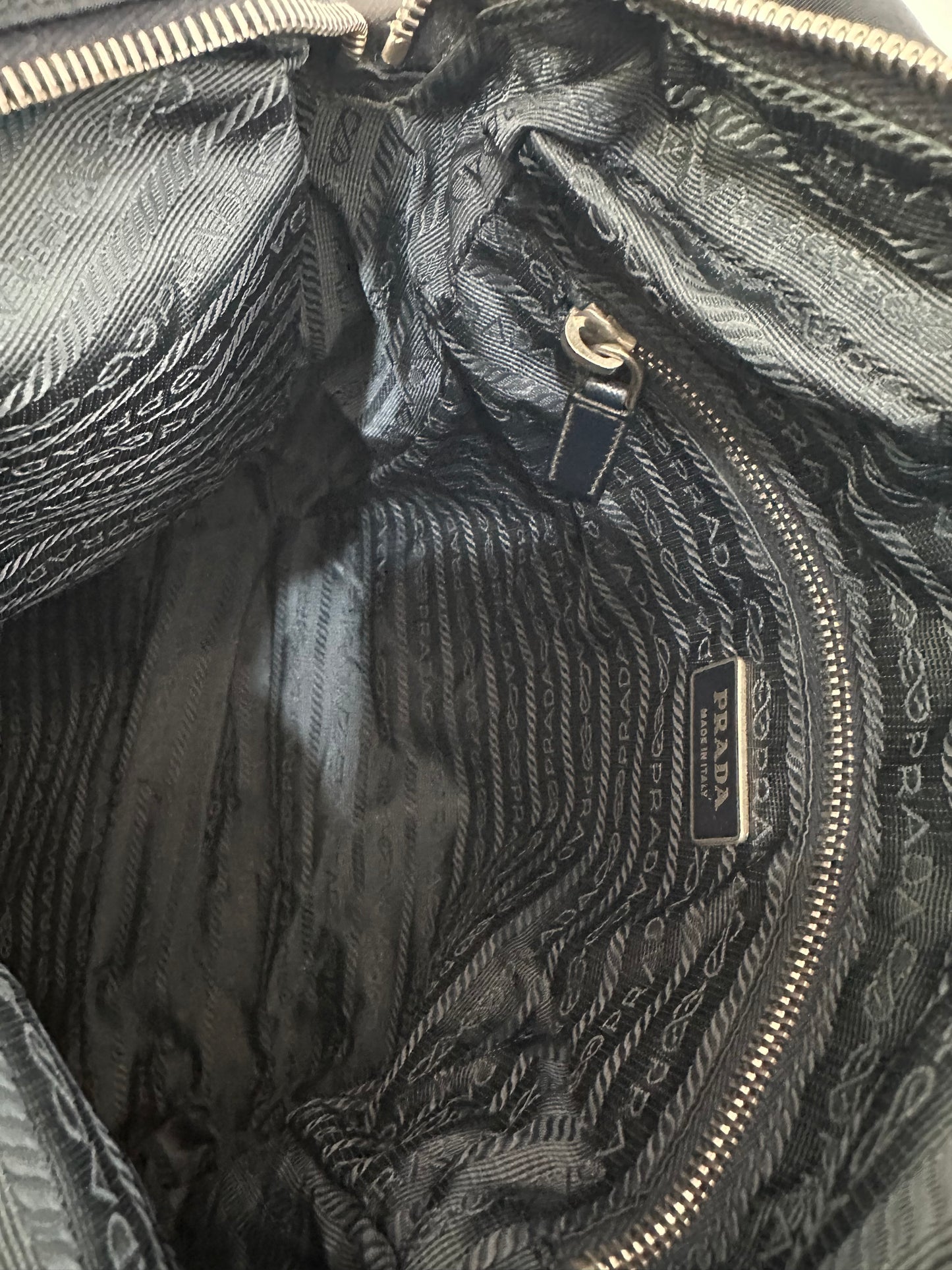 PRADA Tessuto Nylon Flat Messenger Bag Navy