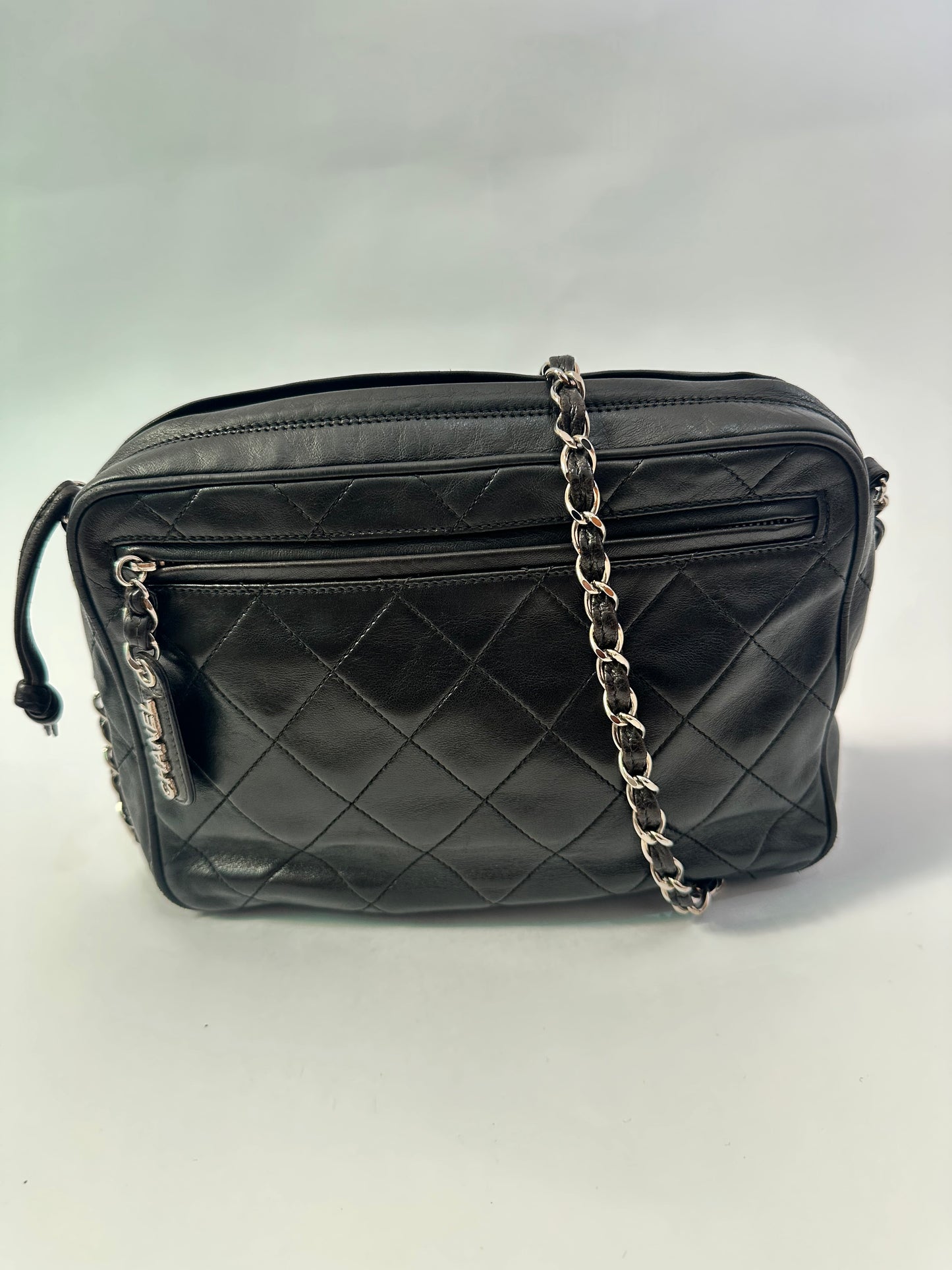 Chanel Vintage Quilted CC Camera Crossbody Bag.