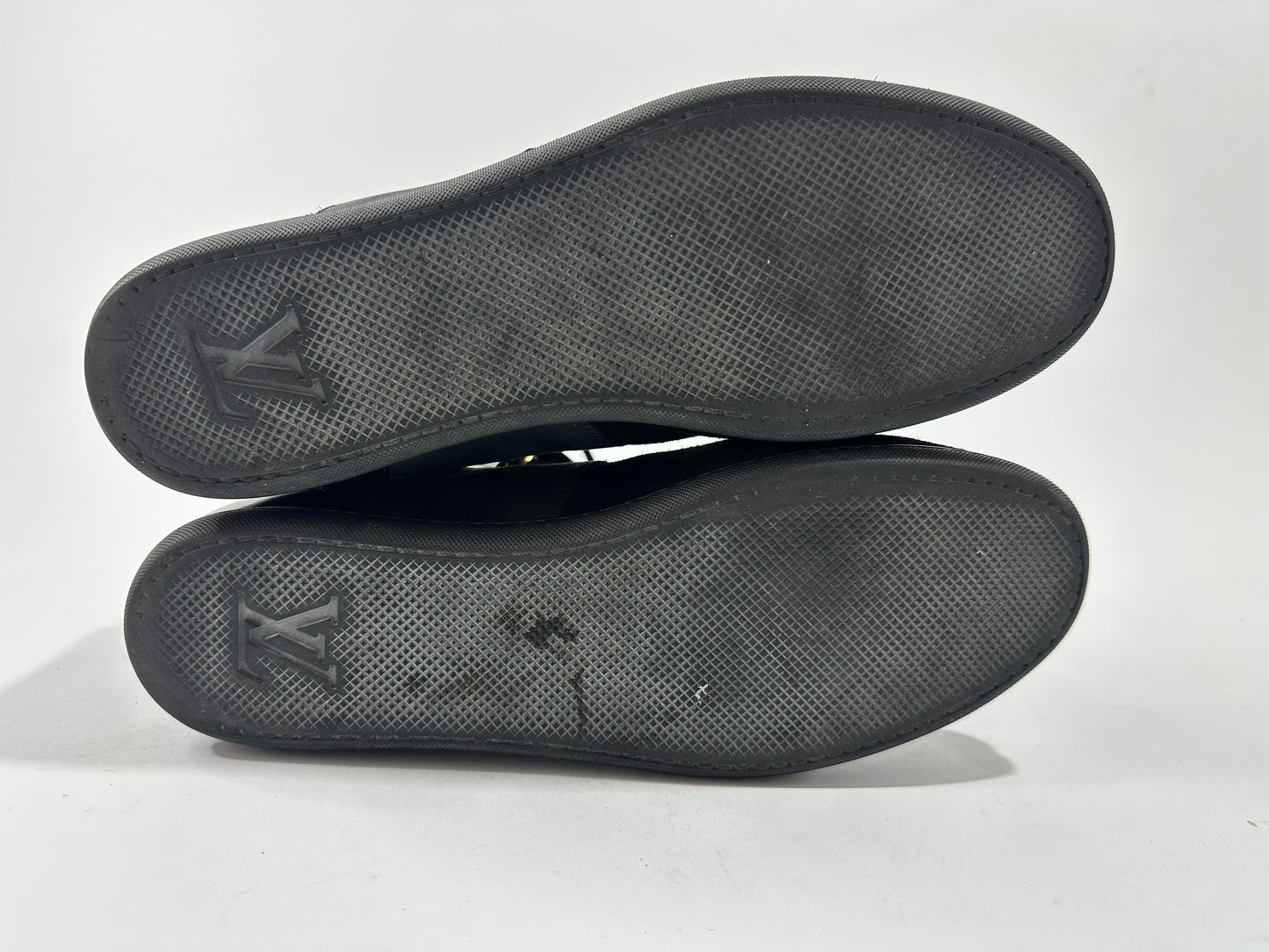 Louis Vuitton Black/Brown Suede Patent Leather Monogram Move Up Sneakers Size 38