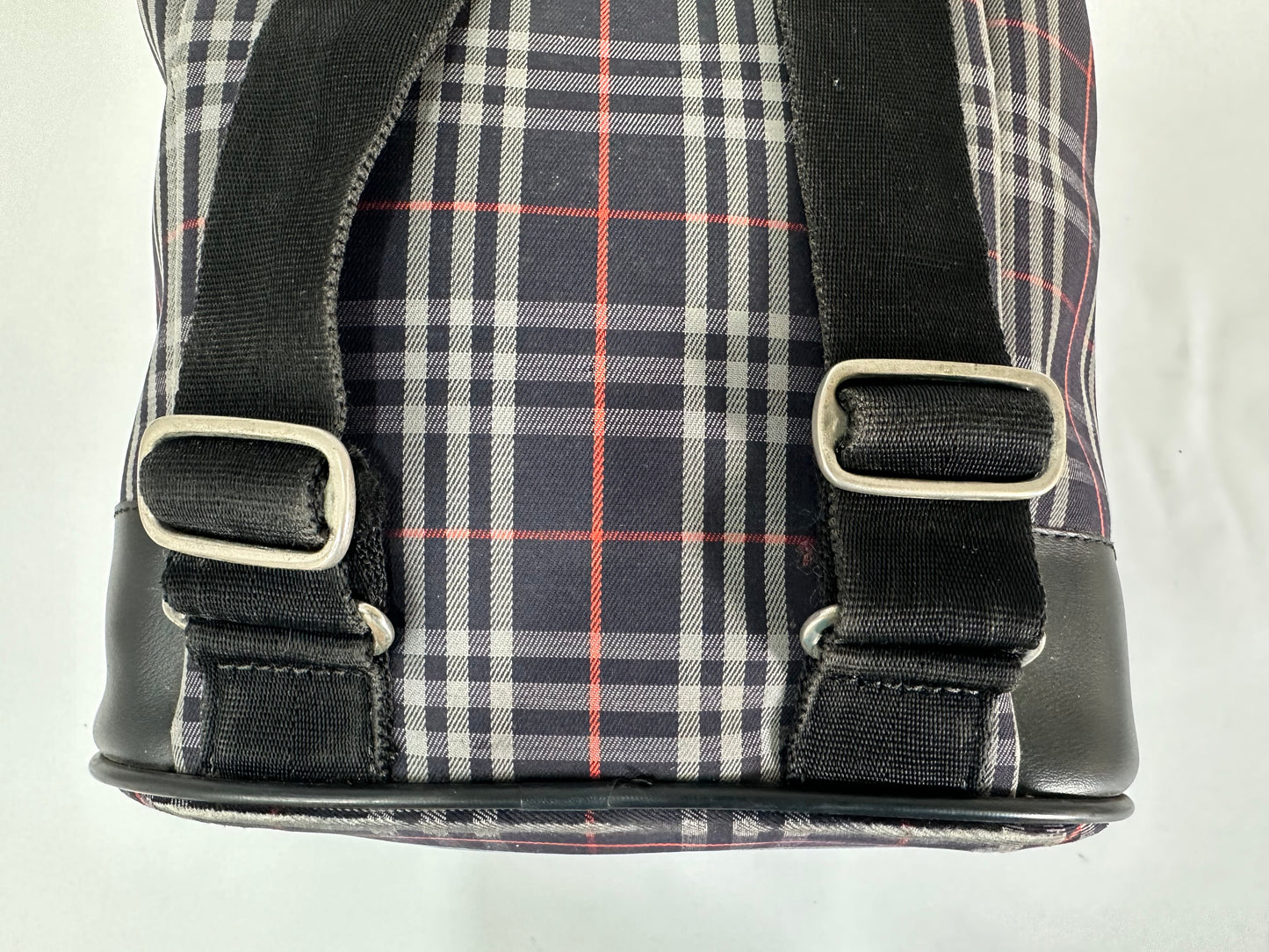 Burberry Nova Check Logo Embossed Backpack Navy/Black