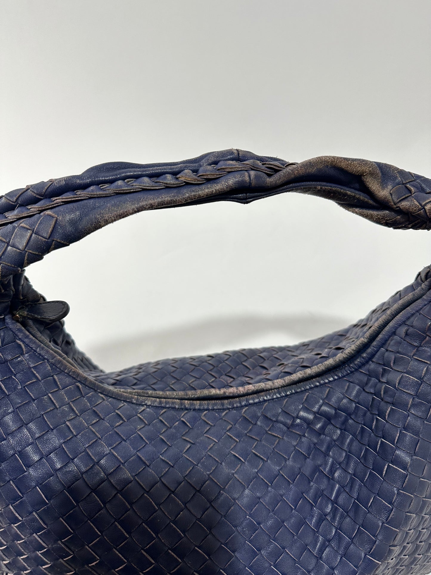 Bottega Veneta Blue Intrecciato Leather medium Veneta Hobo