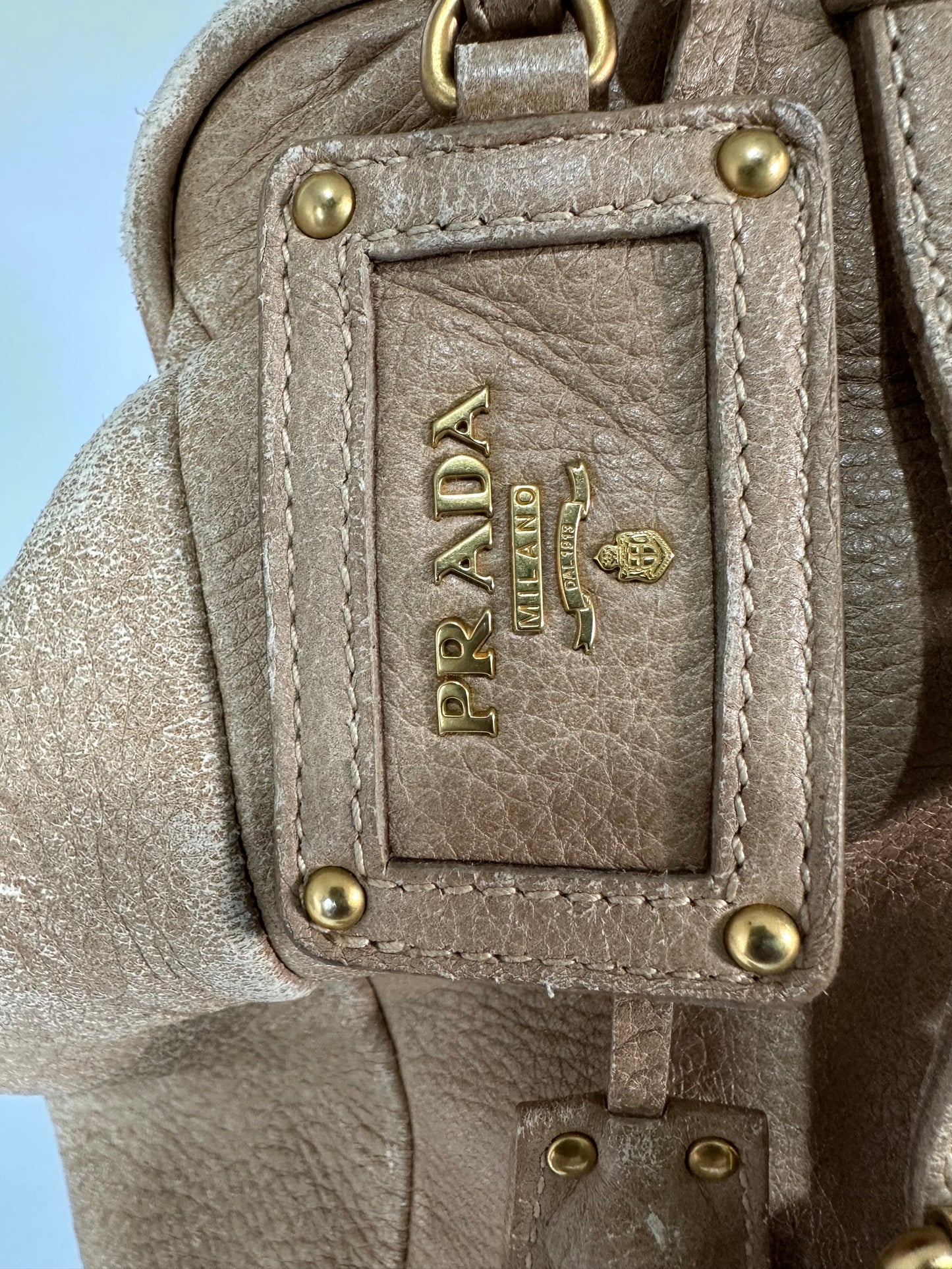 PRADA Lux Vitello Cervo Tote Bag