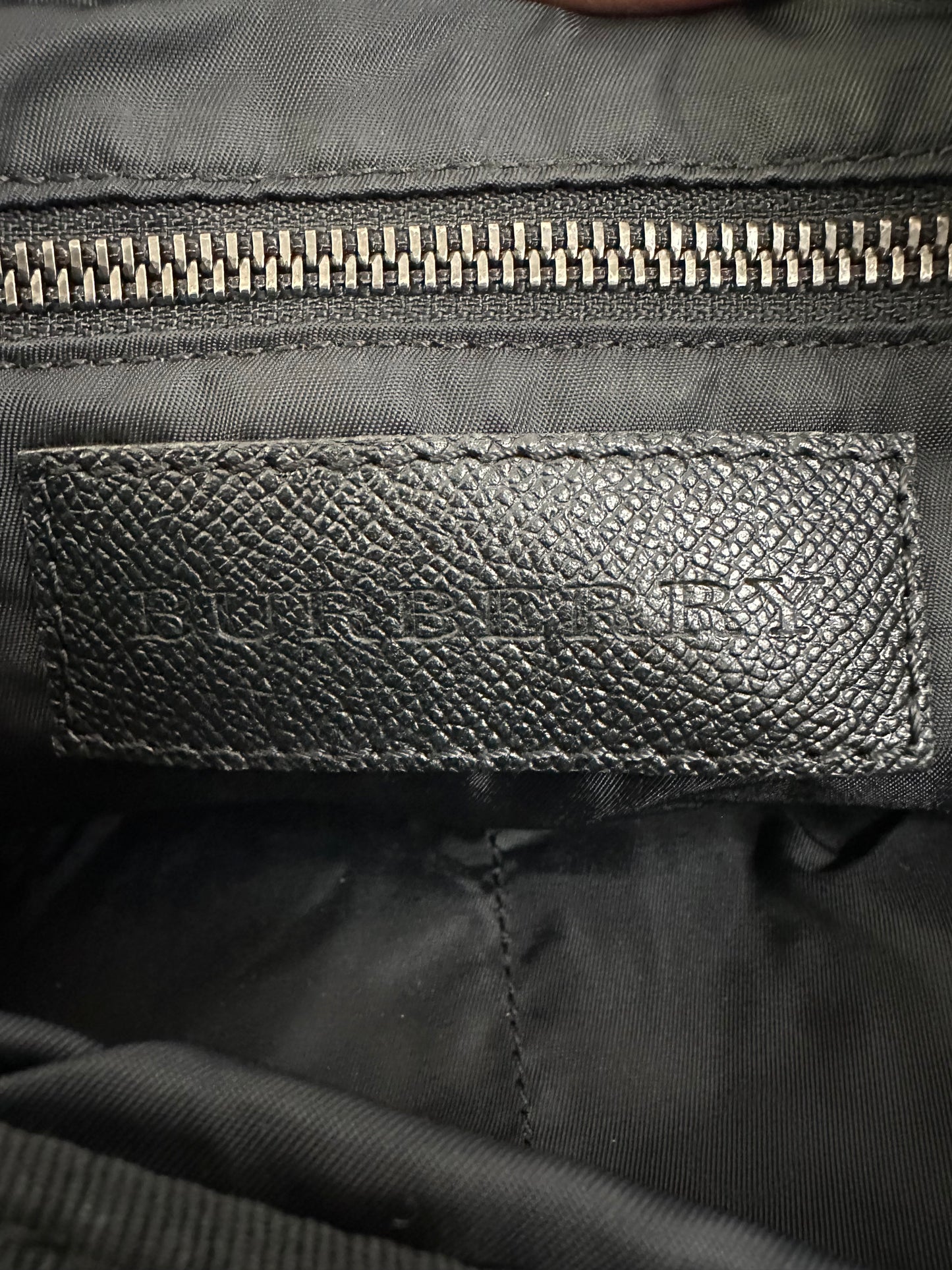 BURBERRY Zip Messenger Bag Smoked Check Canvas Small
