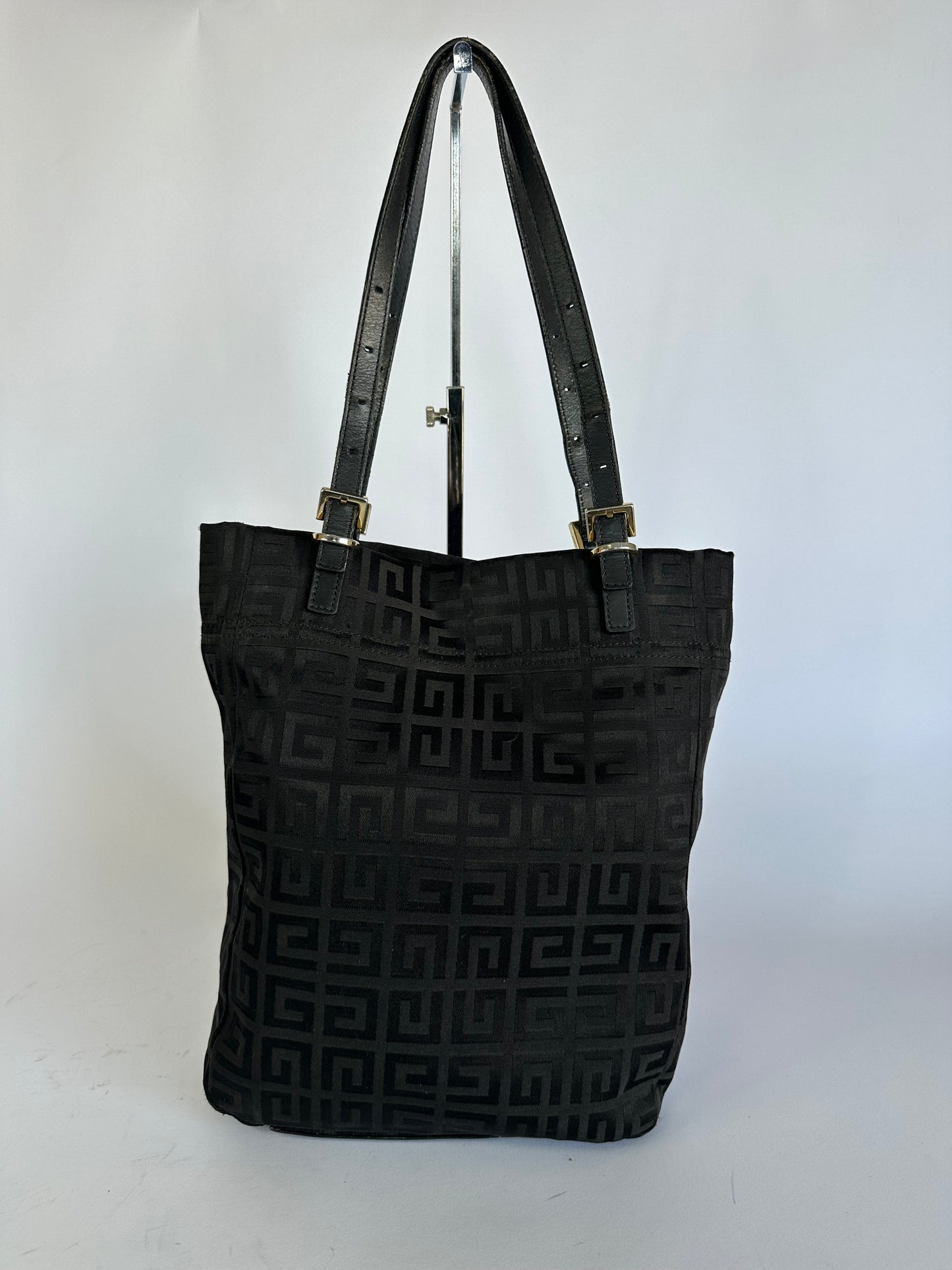 GIVENCHY Black Signature Canvas Small Vertical Tassel Tote