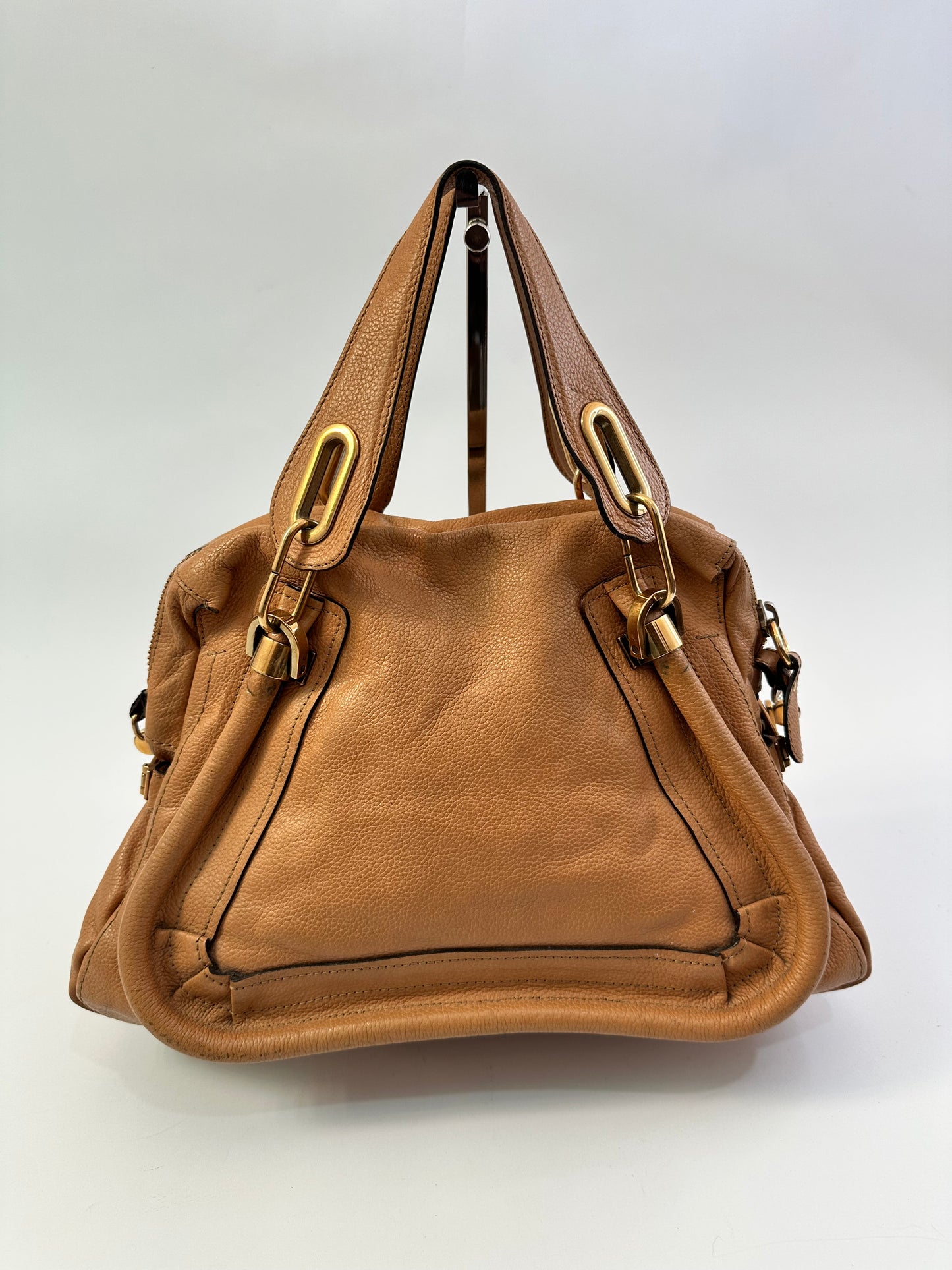 Chloe Brown Leather Medium Paraty Shoulder Bag