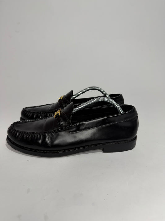 Celine Triomphe Black Patent Leather Loafers Size 38 EU/ 8 US / 5 UK