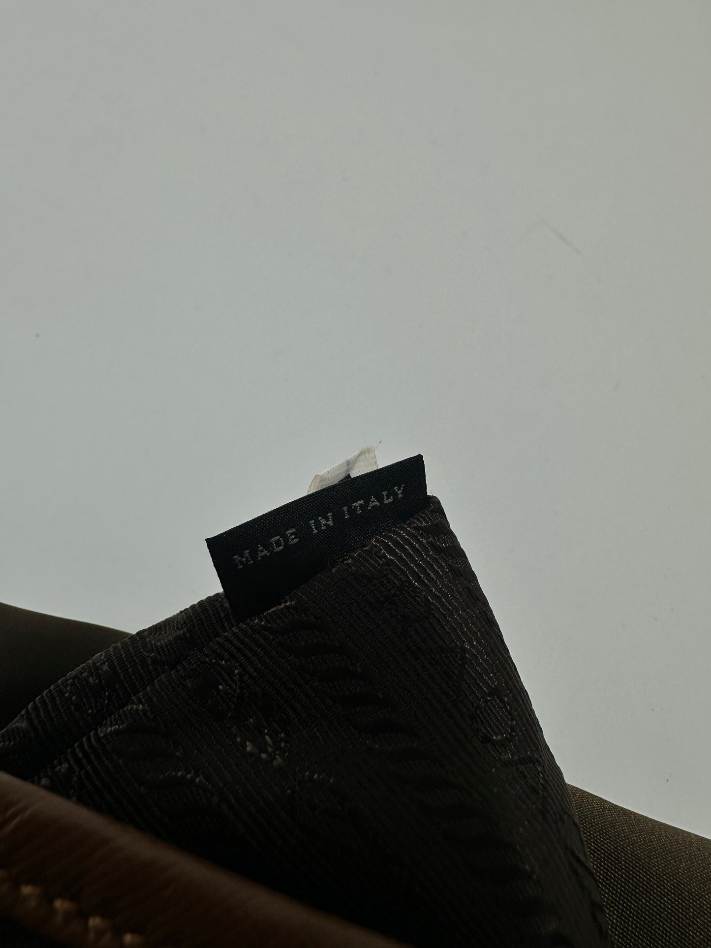 PRADA Tessuto Nylon Saffiano Logo Messenger Bag Olive Green