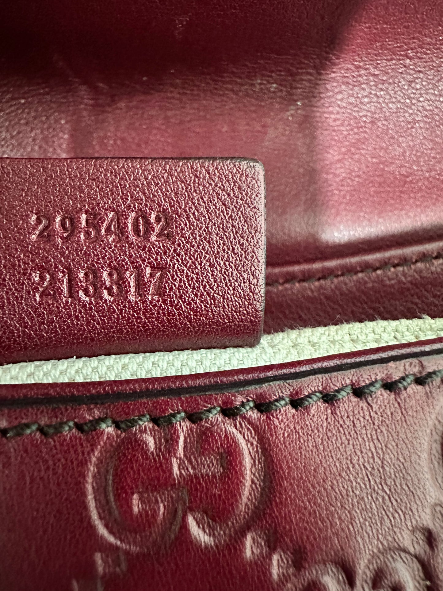 Gucci Dark Red Guccissima Leather Medium Emily Chain Shoulder Bag
