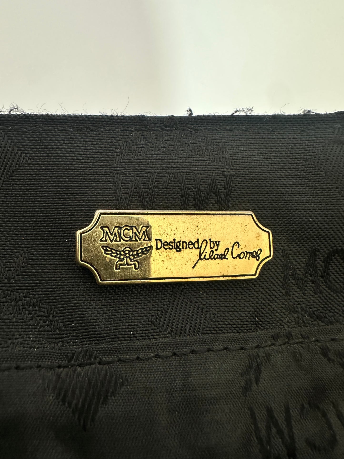 MCM Black Nylon and Leather Drawstring Backpack