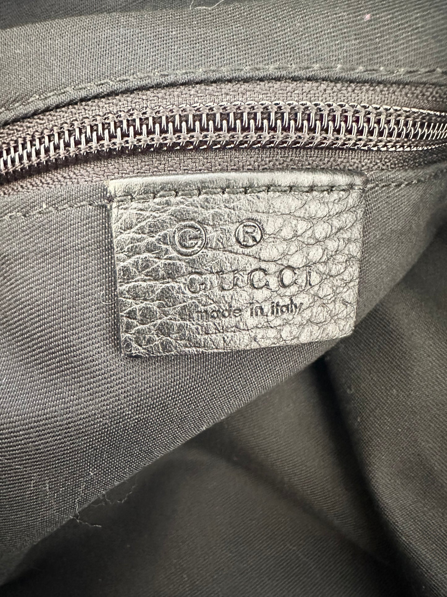 GUCCI Denim Monogram Messenger Bag Dark Brown