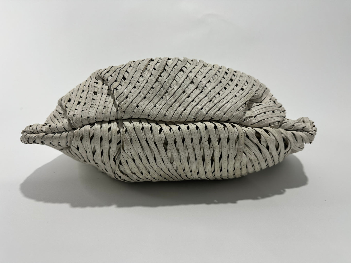 VINTAGE JIL SANDER Womens’ White Woven Leather Hobo Bag.