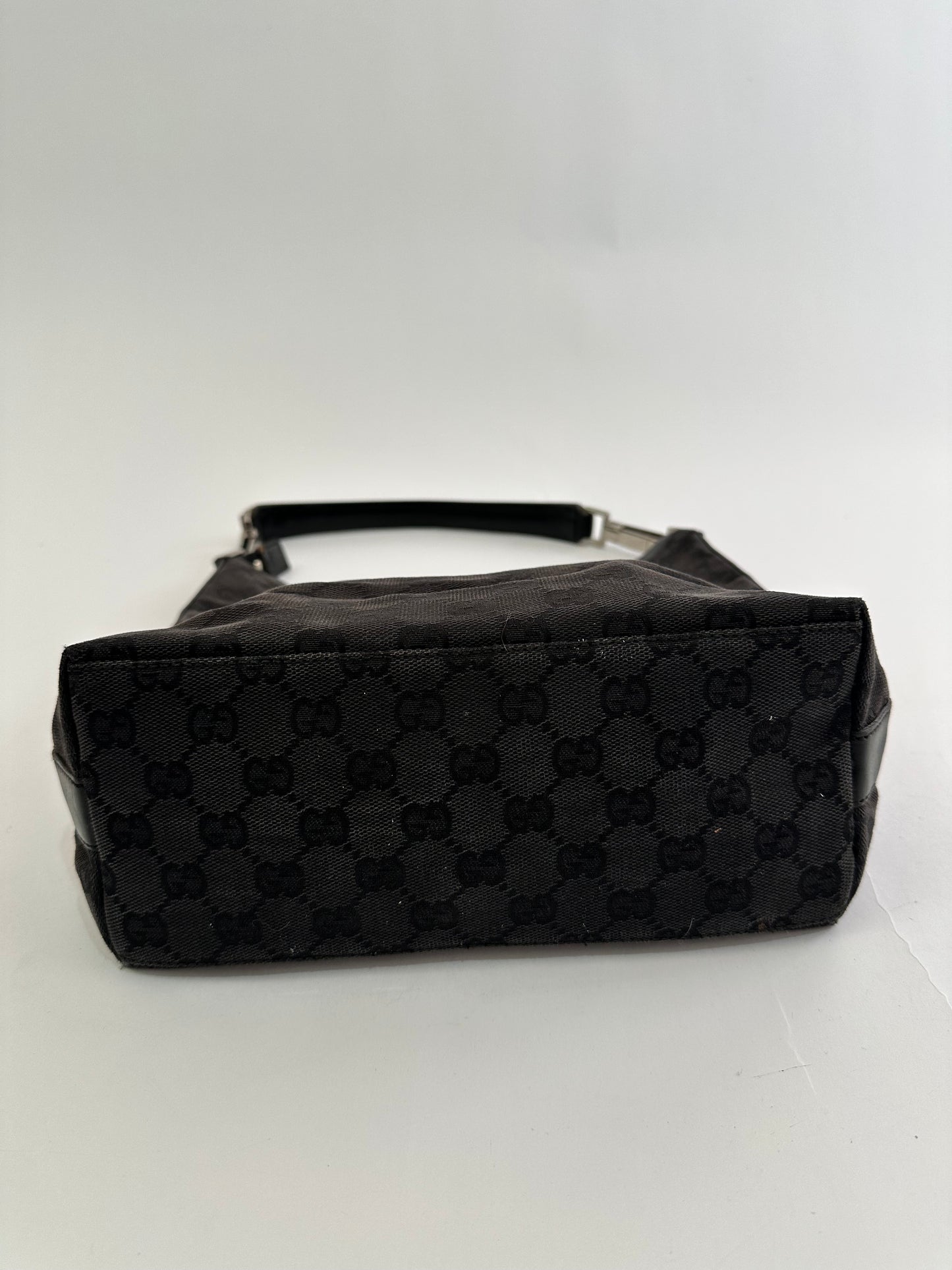 Gucci Black GG Canvas and Leather Hobo