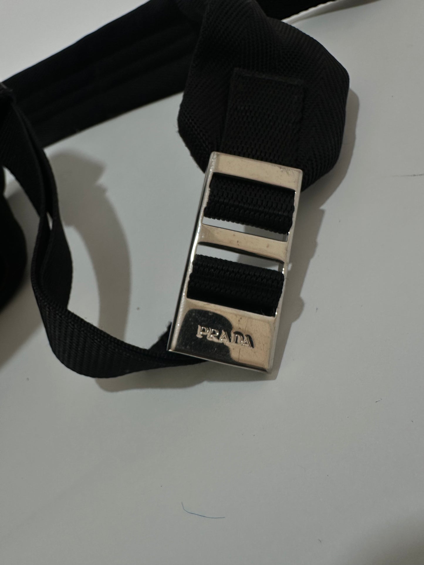 PRADA
Black Quilted Tessuto Nylon And Leather Messenger Bag