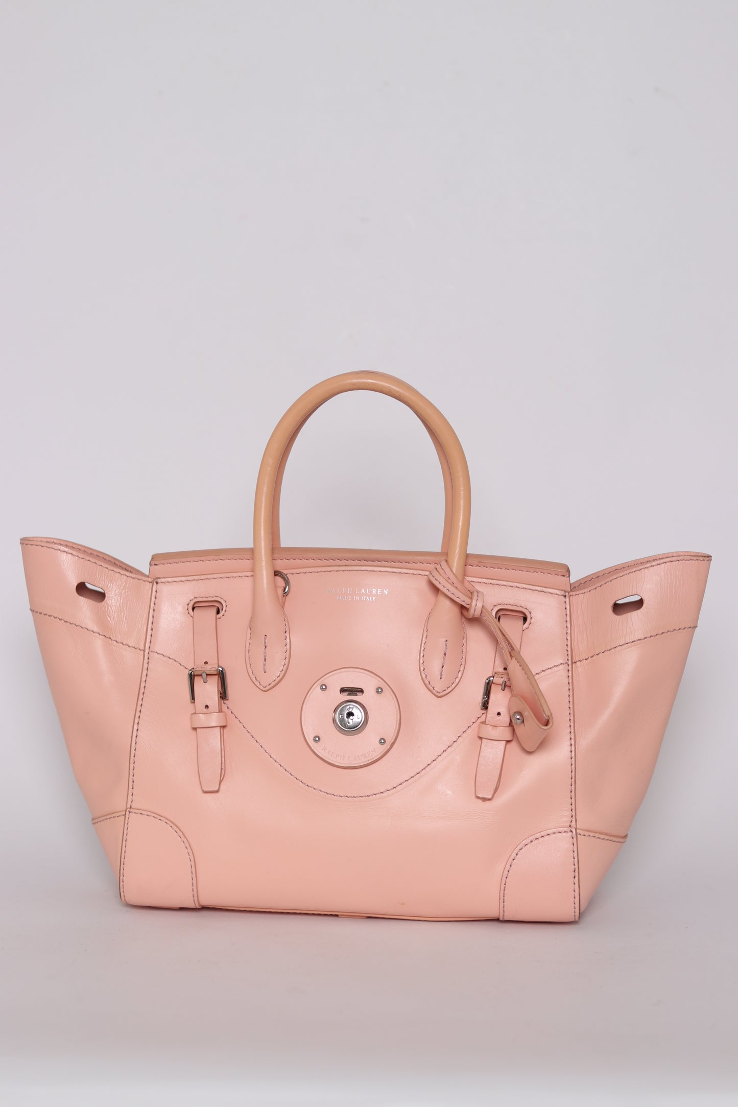 Ralph Lauren Pink Leather Soft Ricky Tote