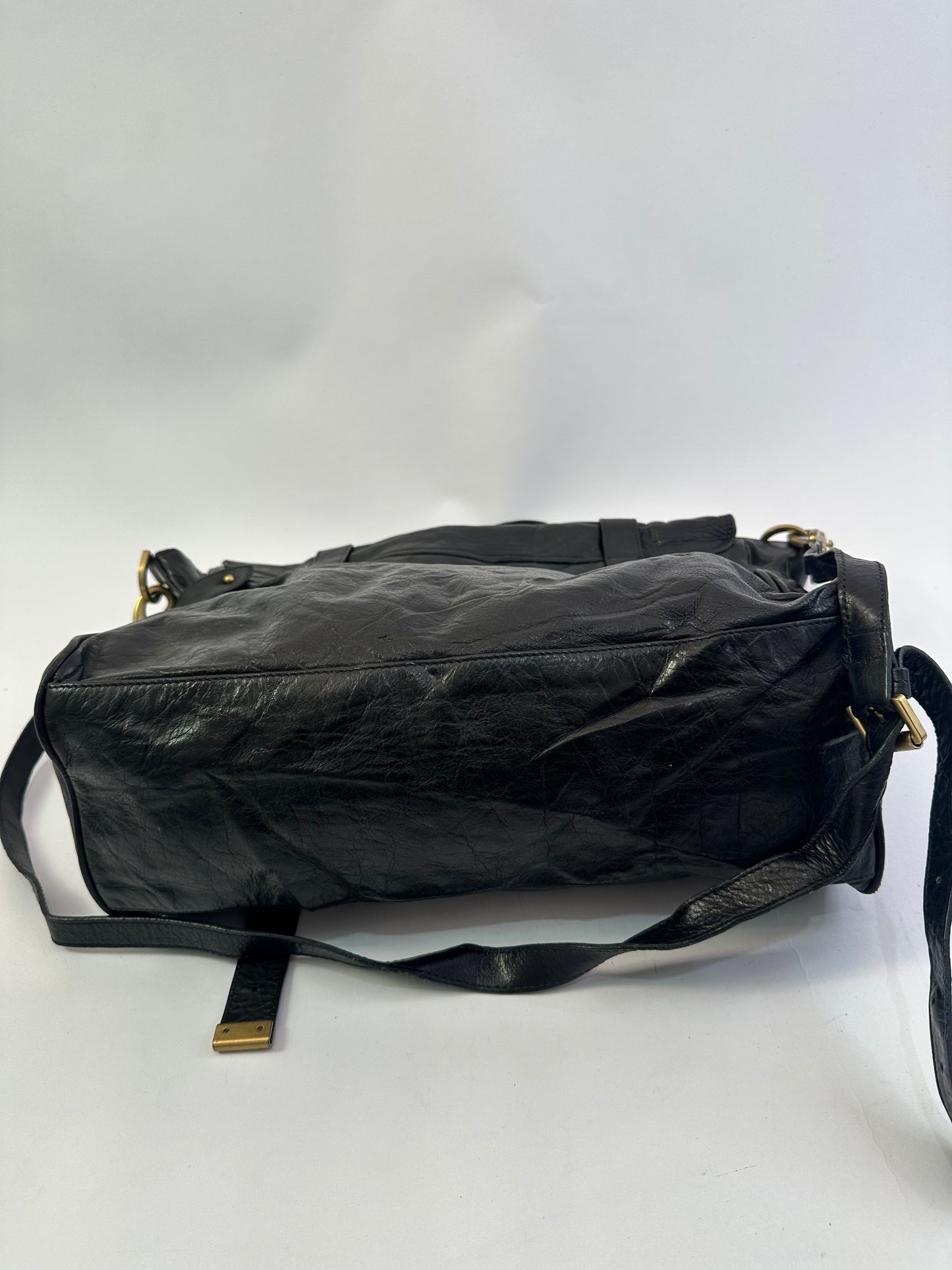 Mulberry Black Leather Oversized Alexa Satchel