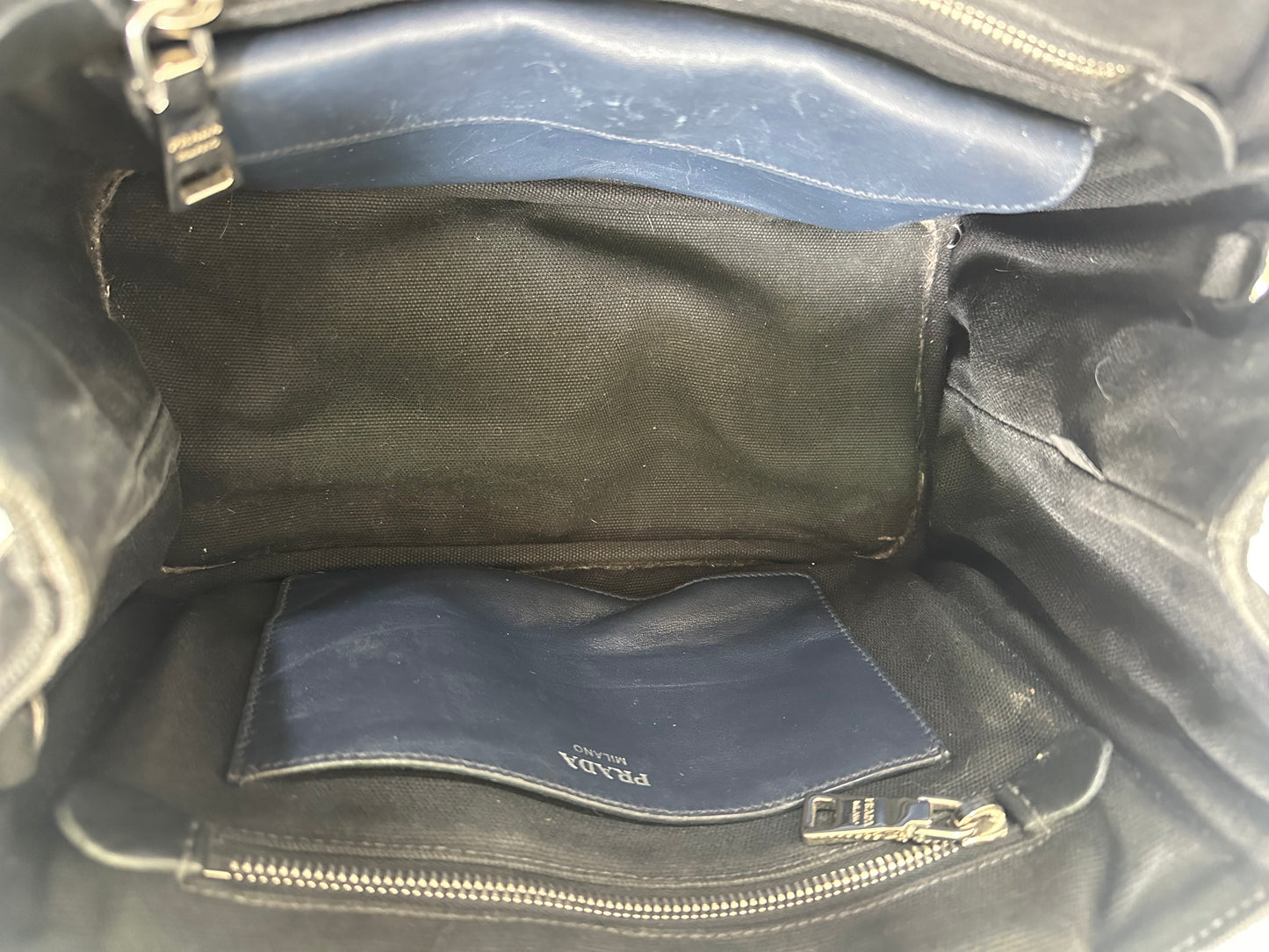 PRADA Multicolor Striped Canvas Leather and Python Tote