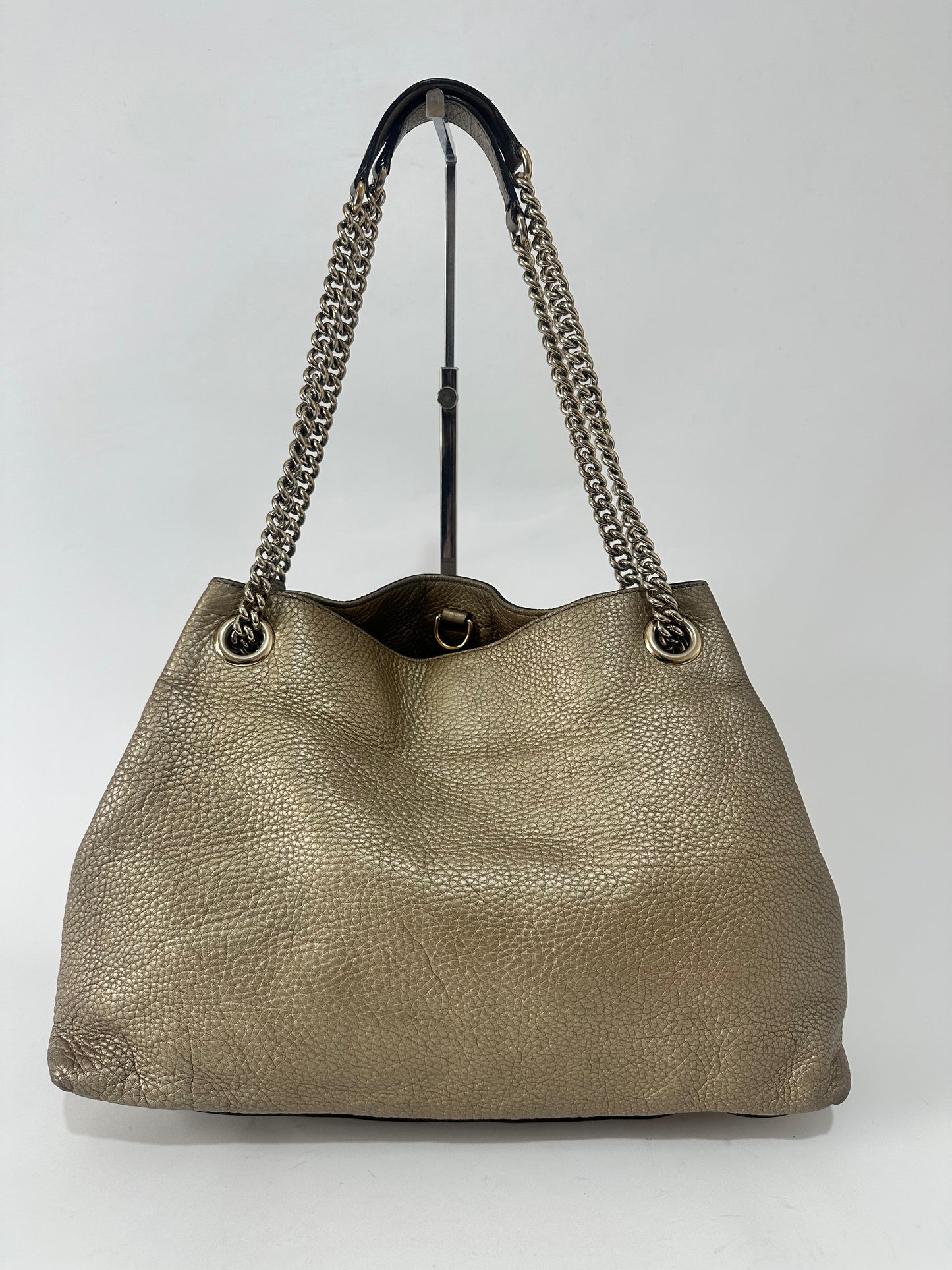 Gucci Gold Pebbled Leather Medium Soho Tote