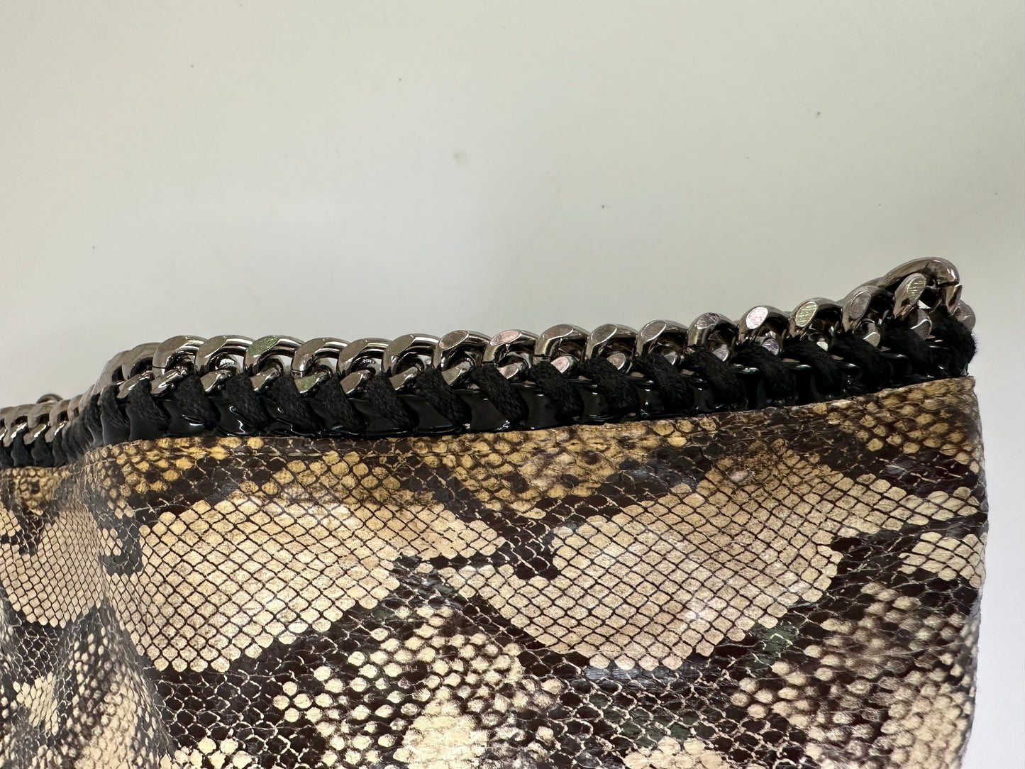 Stella McCartney Beige Faux Python Leather Falabella Tote