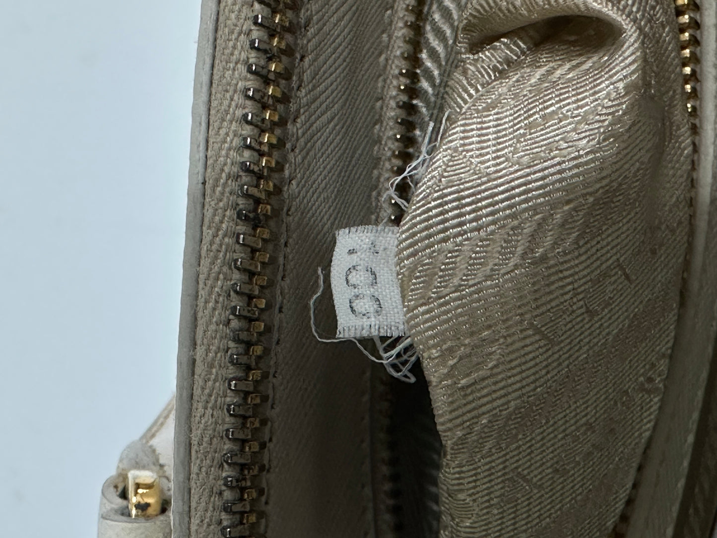 PRADA Grey Saffiano Lux Leather Large Double Zip Tote