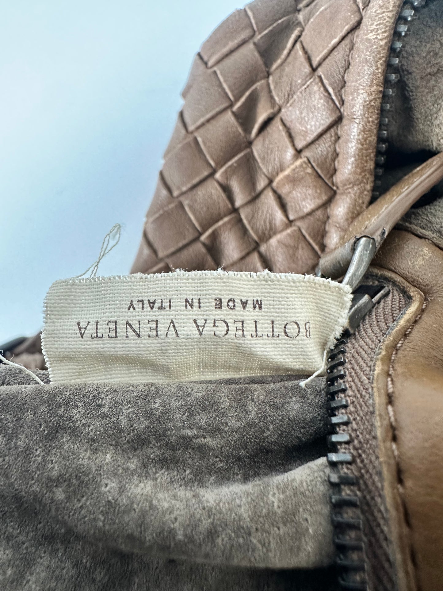 Bottega Veneta Brown Intrecciato Leather Zip Satchel