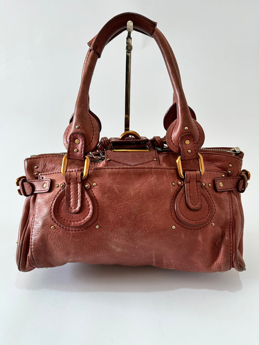 CHLOE
Grenat Leather Medium Paddington Satchel Bag
