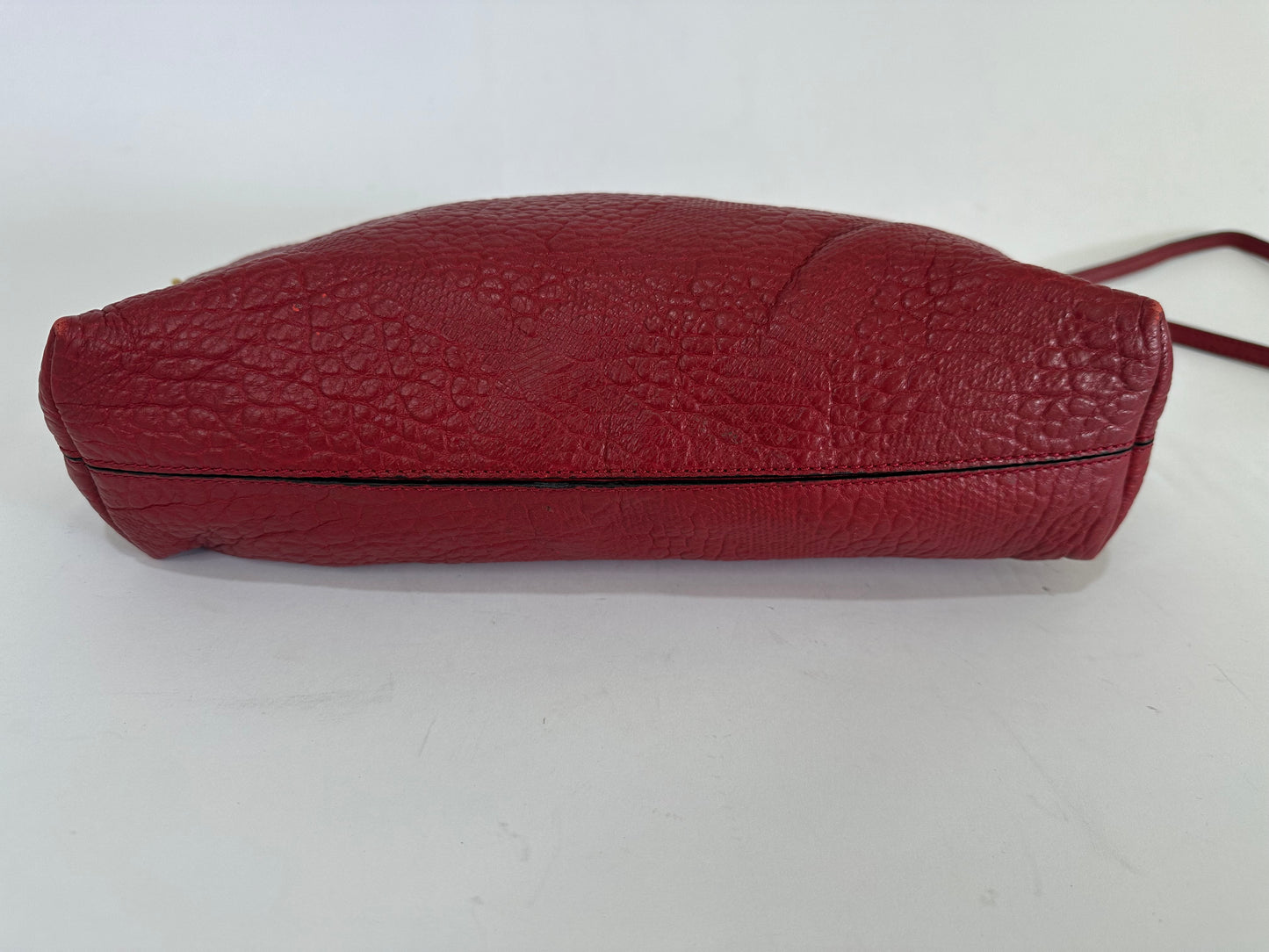 BURBERRY Magenta Embossed Check Leather Chichester Crossbody Bag