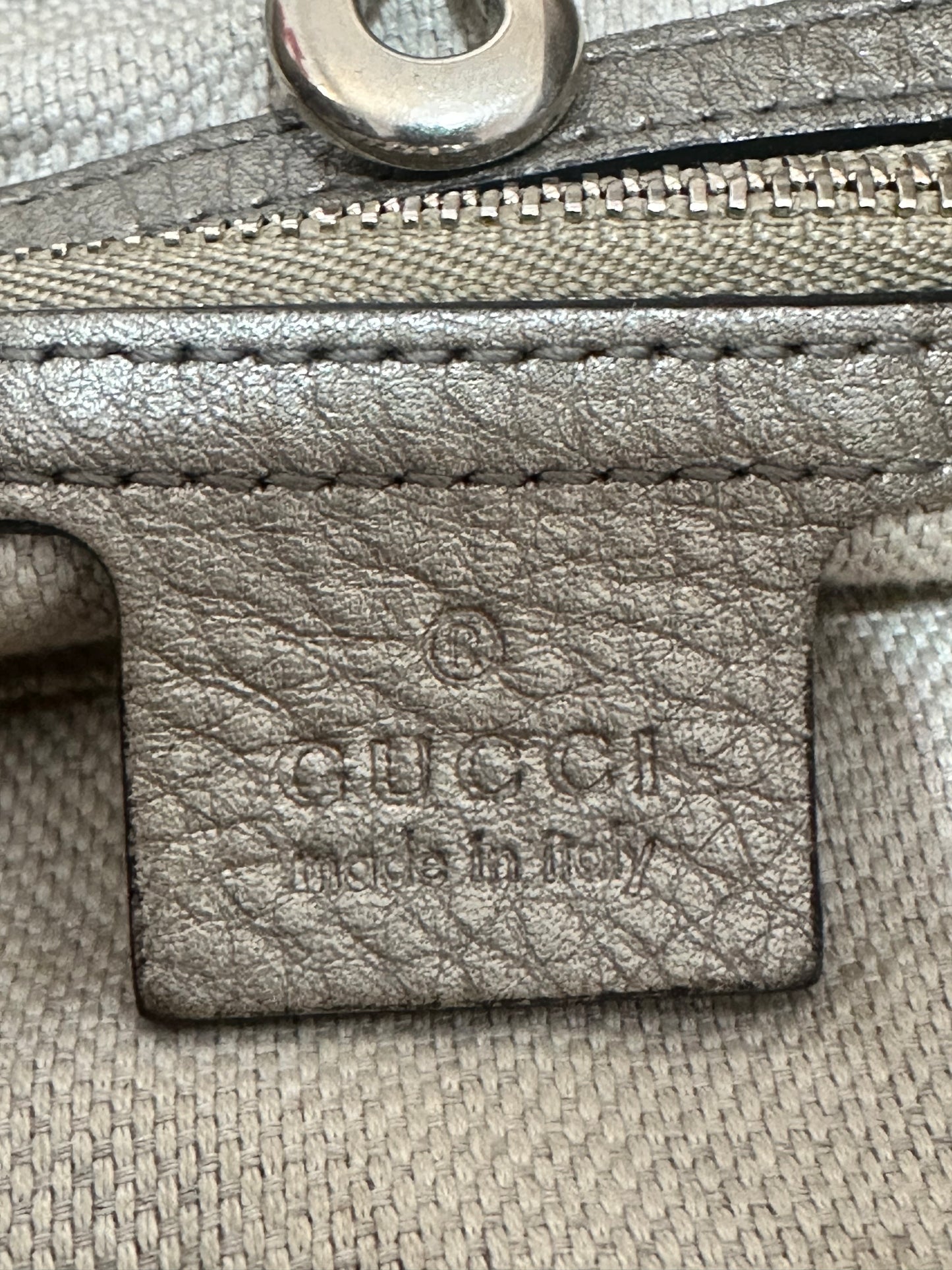 Gucci Gold Pebbled Leather Medium Soho Tote