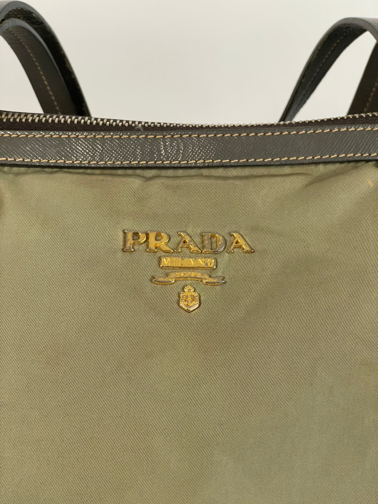 PRADA Nylon Tessuto Saffiano Tote Green