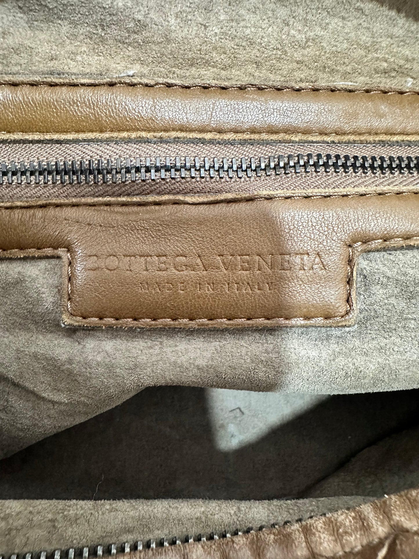 Bottega Veneta Brown Intrecciato Leather Zip Satchel