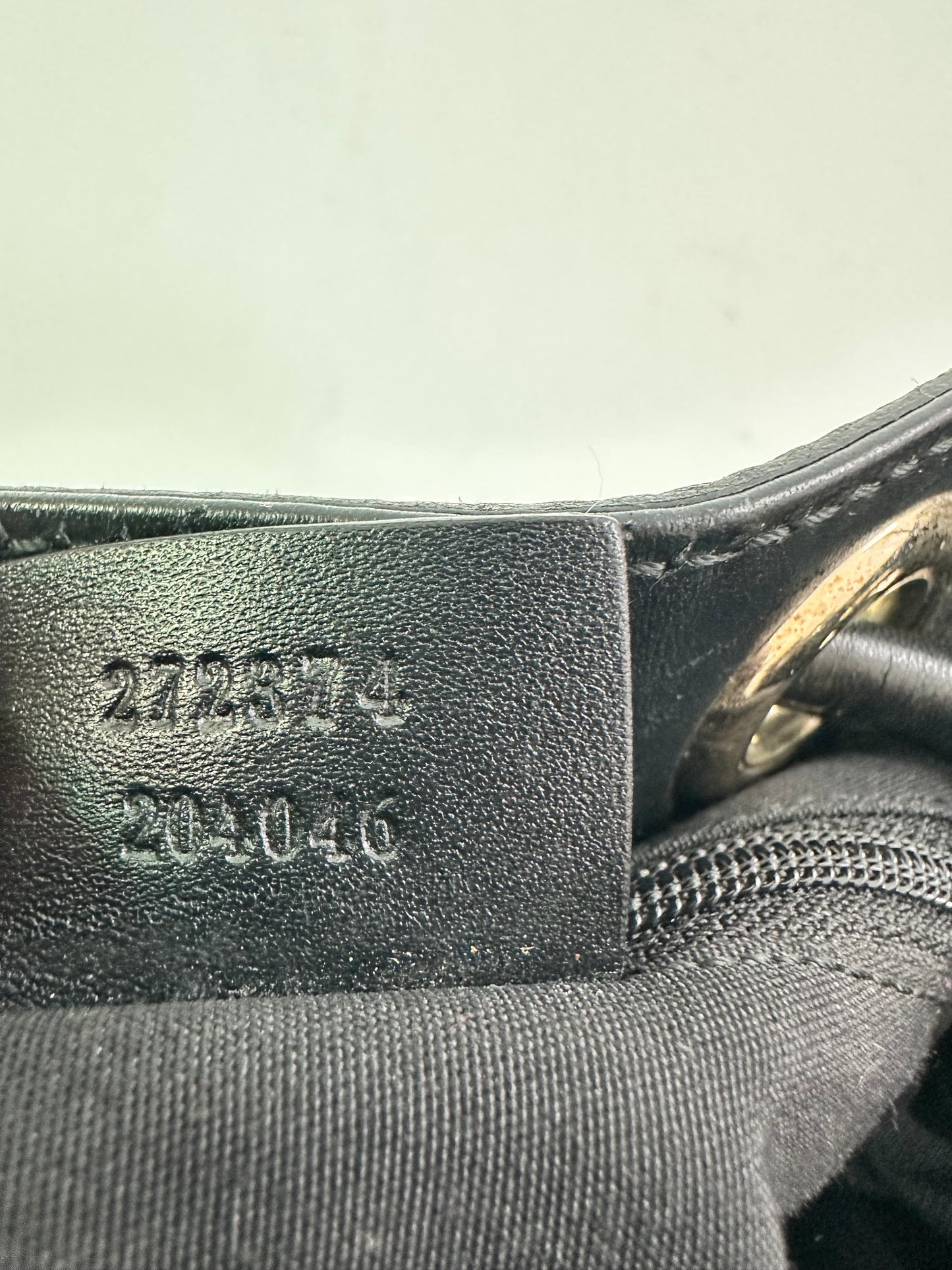 GUCCI
Monogram Drawstring Shoulder Bag Green