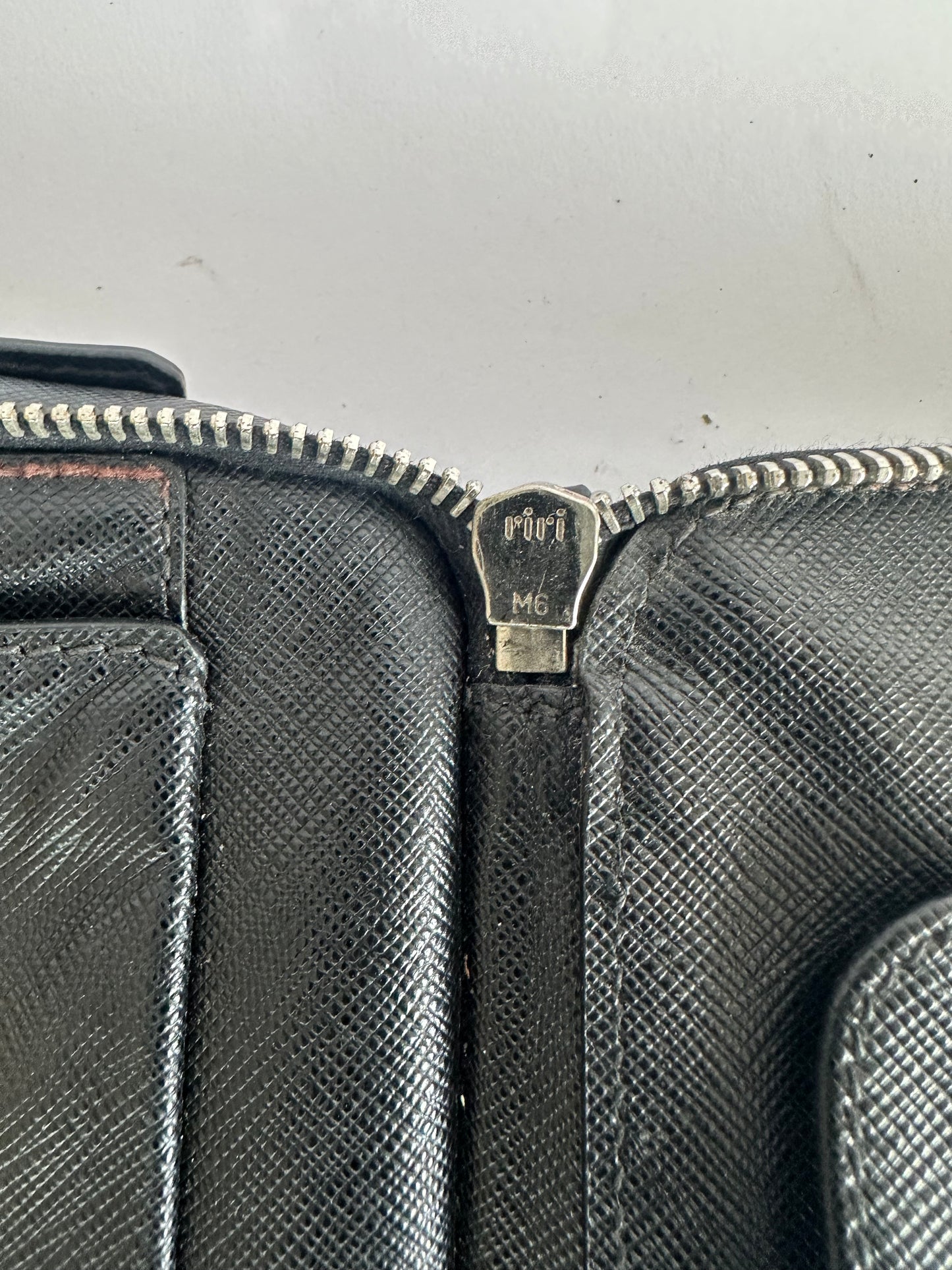 PRADA Black Leather Travel Clutch