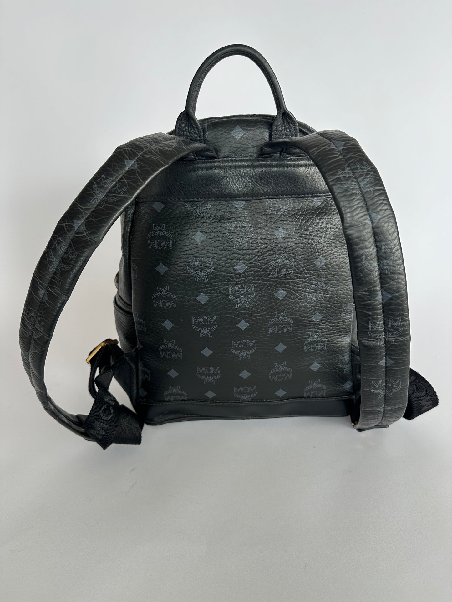 MCM Unisex Visetos Studded Small Stark M Backpack