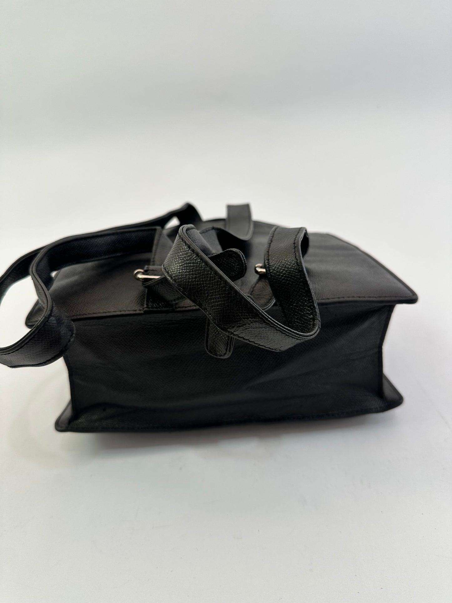 Bvlgari Black Leather Accordion Backpack
