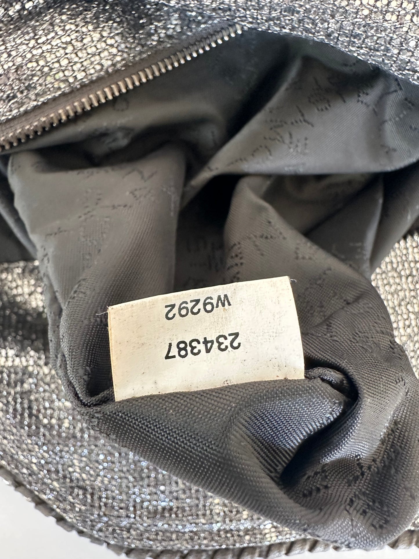 STELLA MCCARTNEY Womens’ Metallic Gray Faux Leather Large Falabella Shoulder Bag
