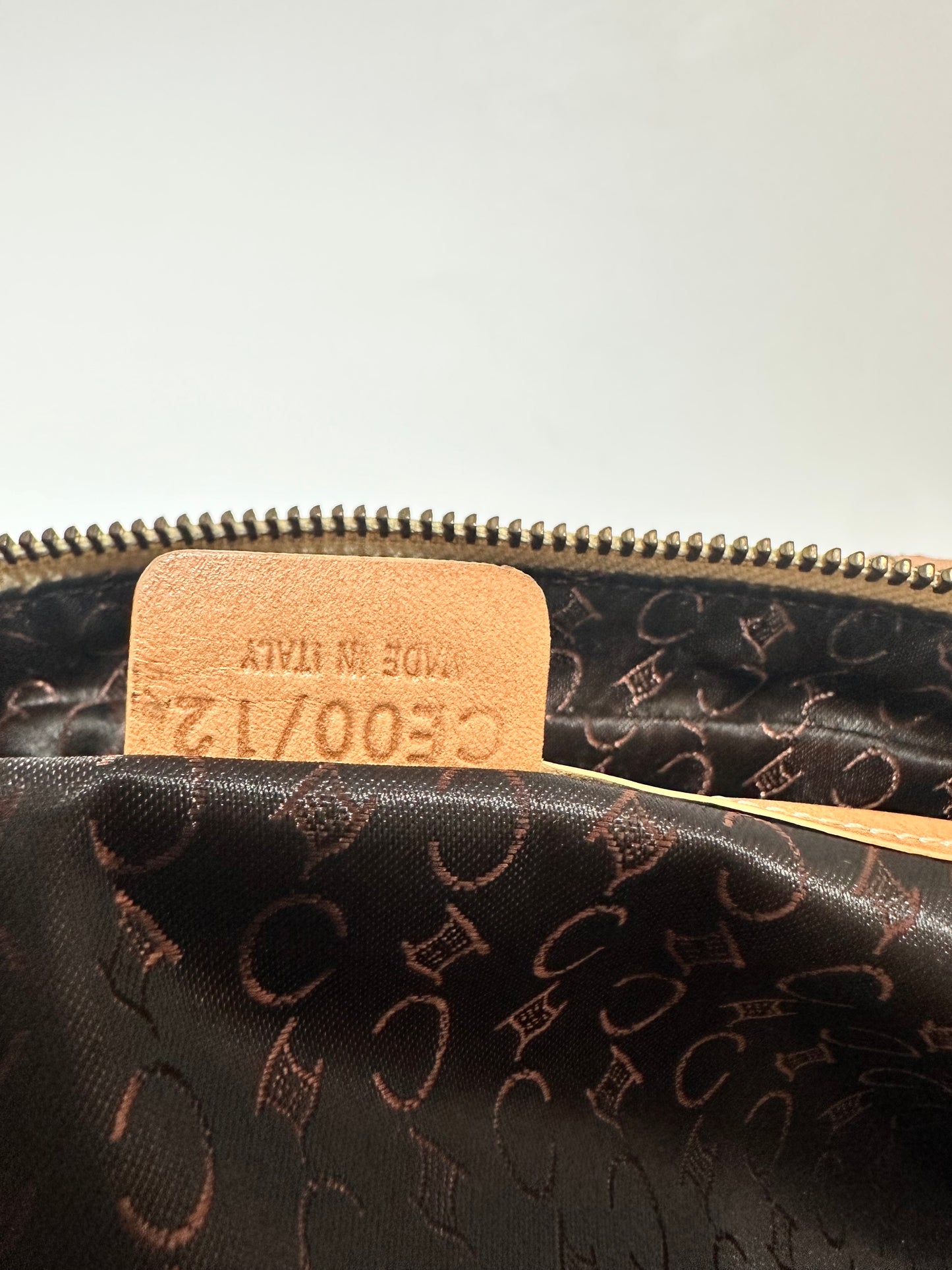 Vintage Celine Macadam Coated Canvas Boston Shoulder Bag – Tan/Brown – Made in Italy