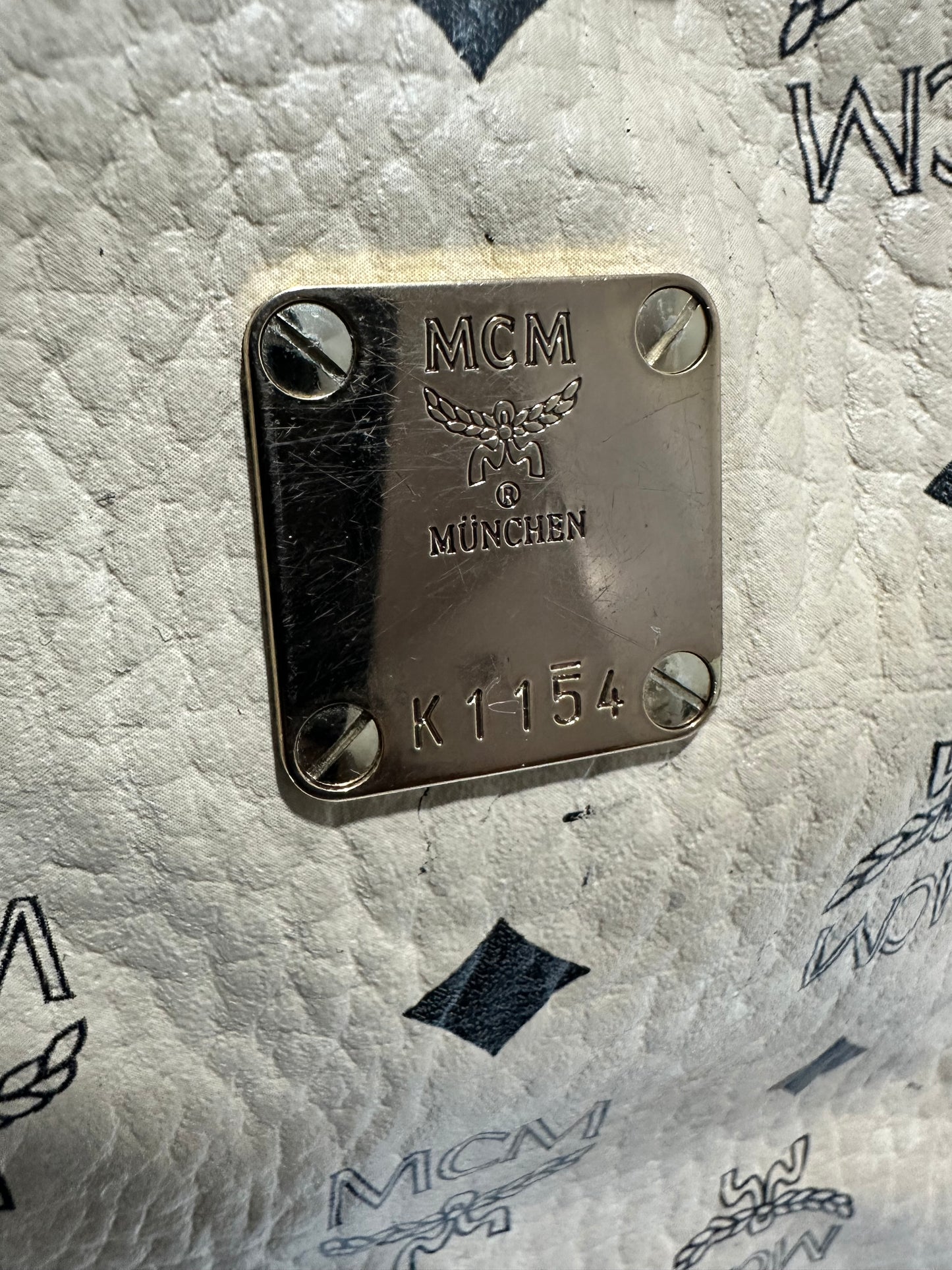 MCM Visetos Medium Side Studs Stark Backpack Beige