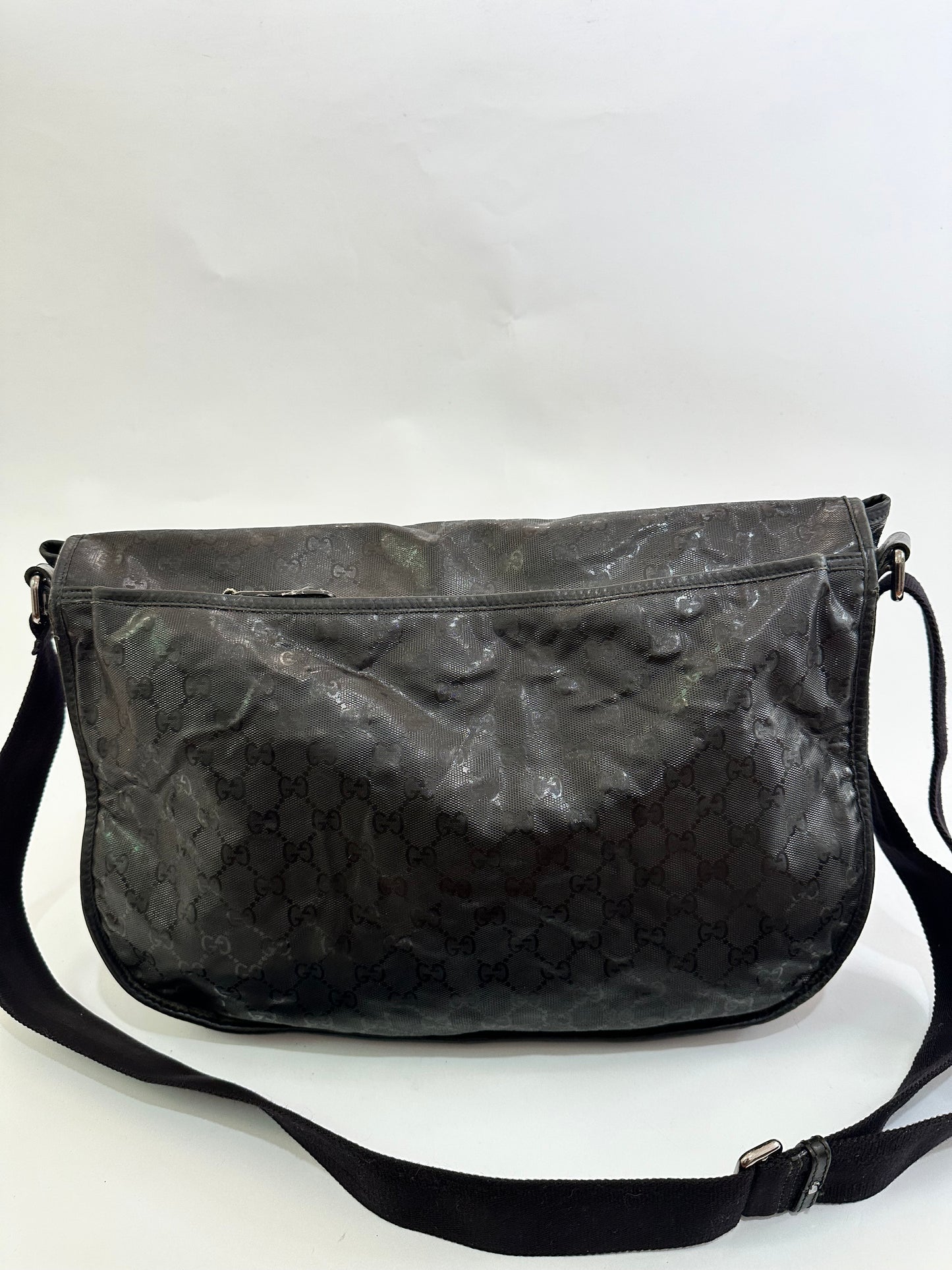 Gucci Double Buckle Messenger Bag GG Imprime Large