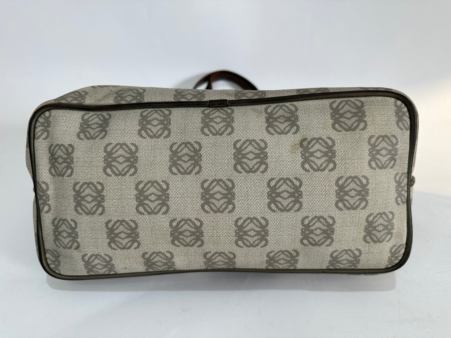 LOEWE Grey Anagram Logo Canvas and Leather Tote