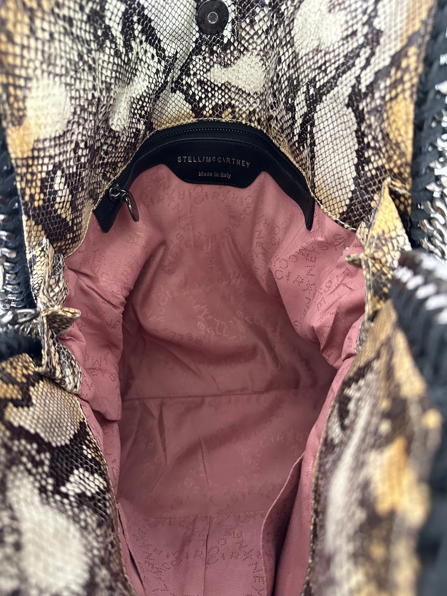 Stella McCartney Beige Faux Python Leather Falabella Tote