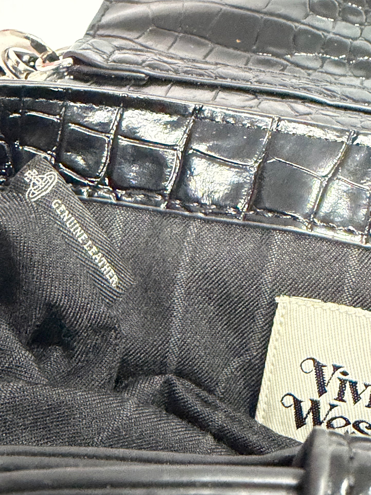 Vivienne Westwood Black Small Patent Leather Hazel Top-Handle Bag
