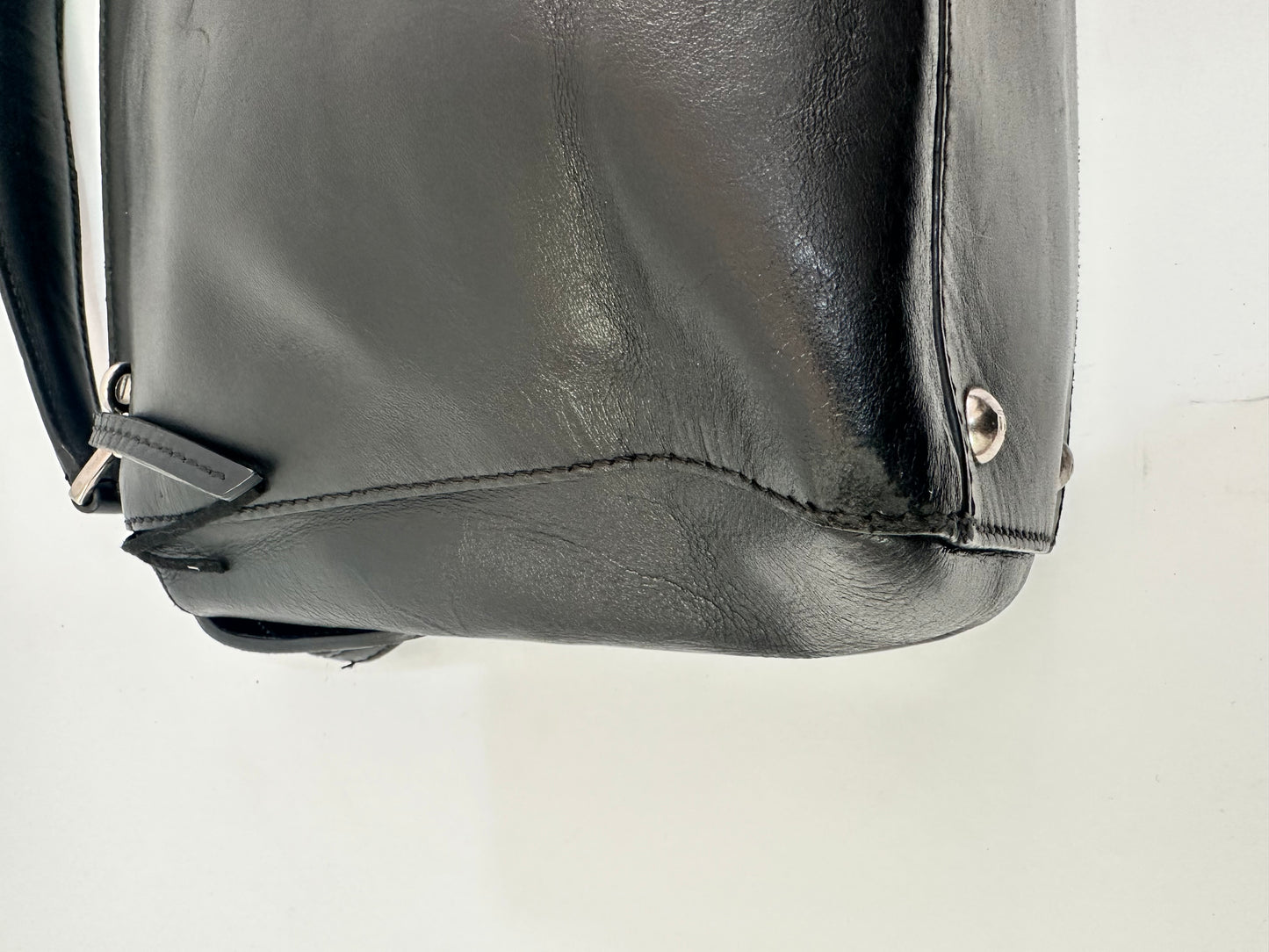 FENDI
Black/Royal Blue Smooth Calfskin Leather Dotcom Satchel Bag