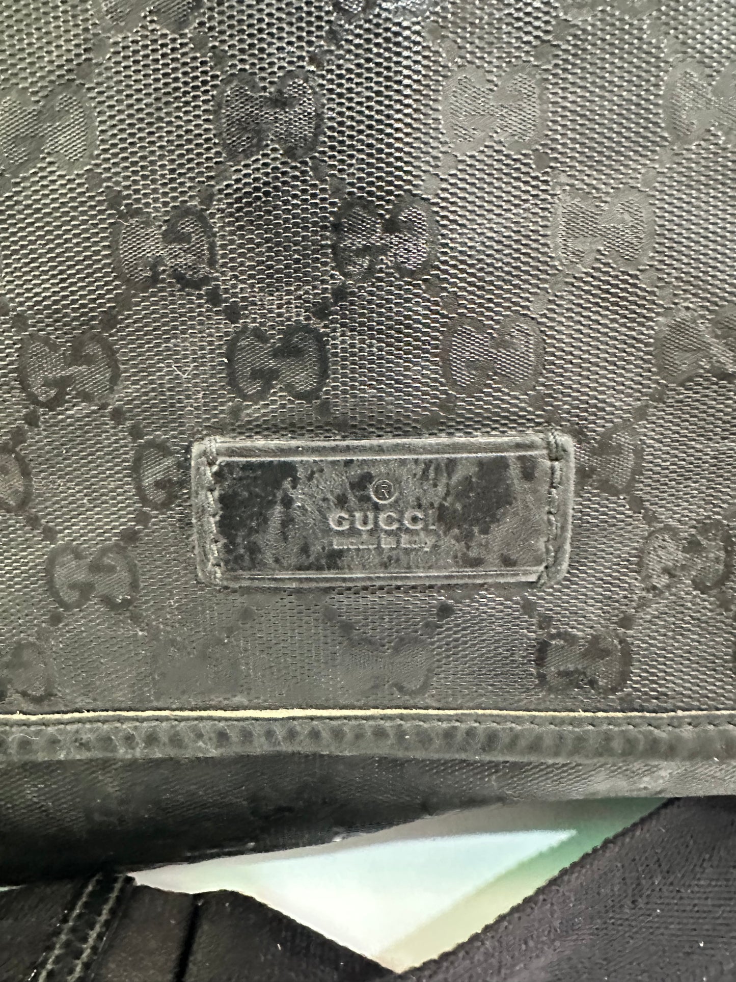 Gucci Double Buckle Messenger Bag GG Imprime Large