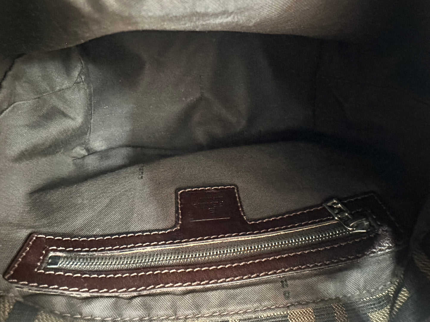FENDI Zucca Canvas Mamma Baguette Shoulder Bag