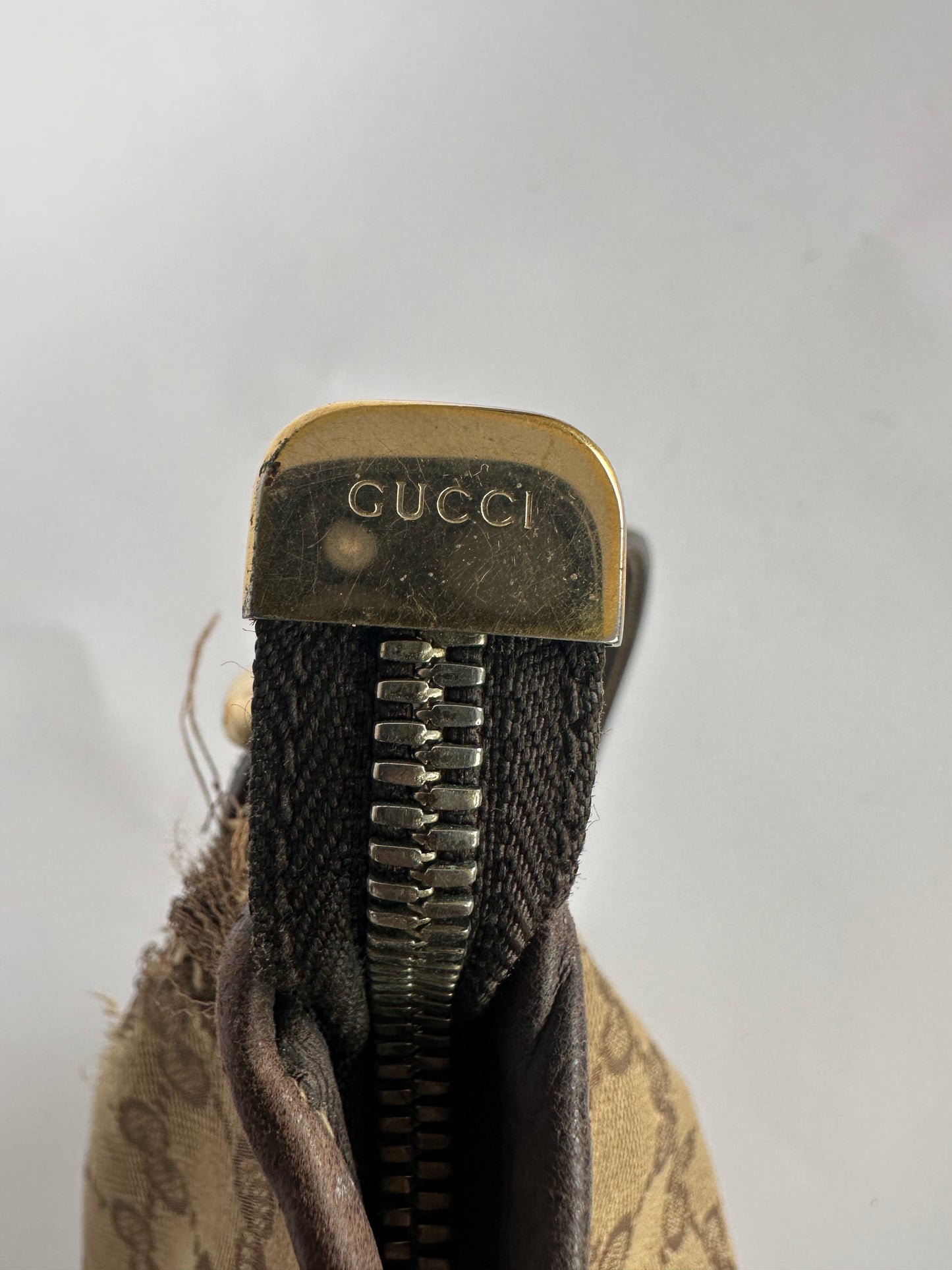 Gucci Dark Brown/Beige GG Canvas and Leather Britt Messenger Bag