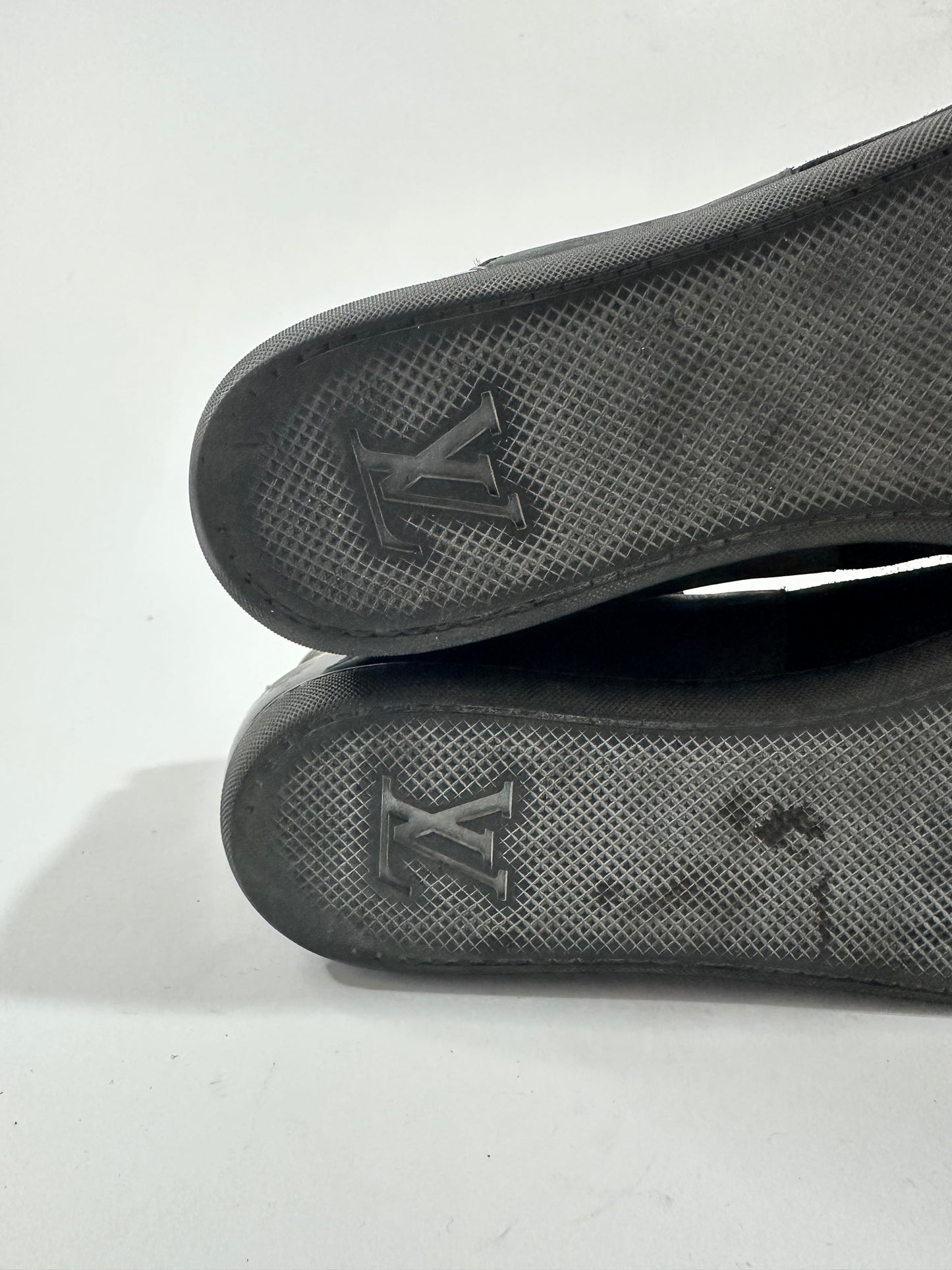 Louis Vuitton Black/Brown Suede Patent Leather Monogram Move Up Sneakers Size 38
