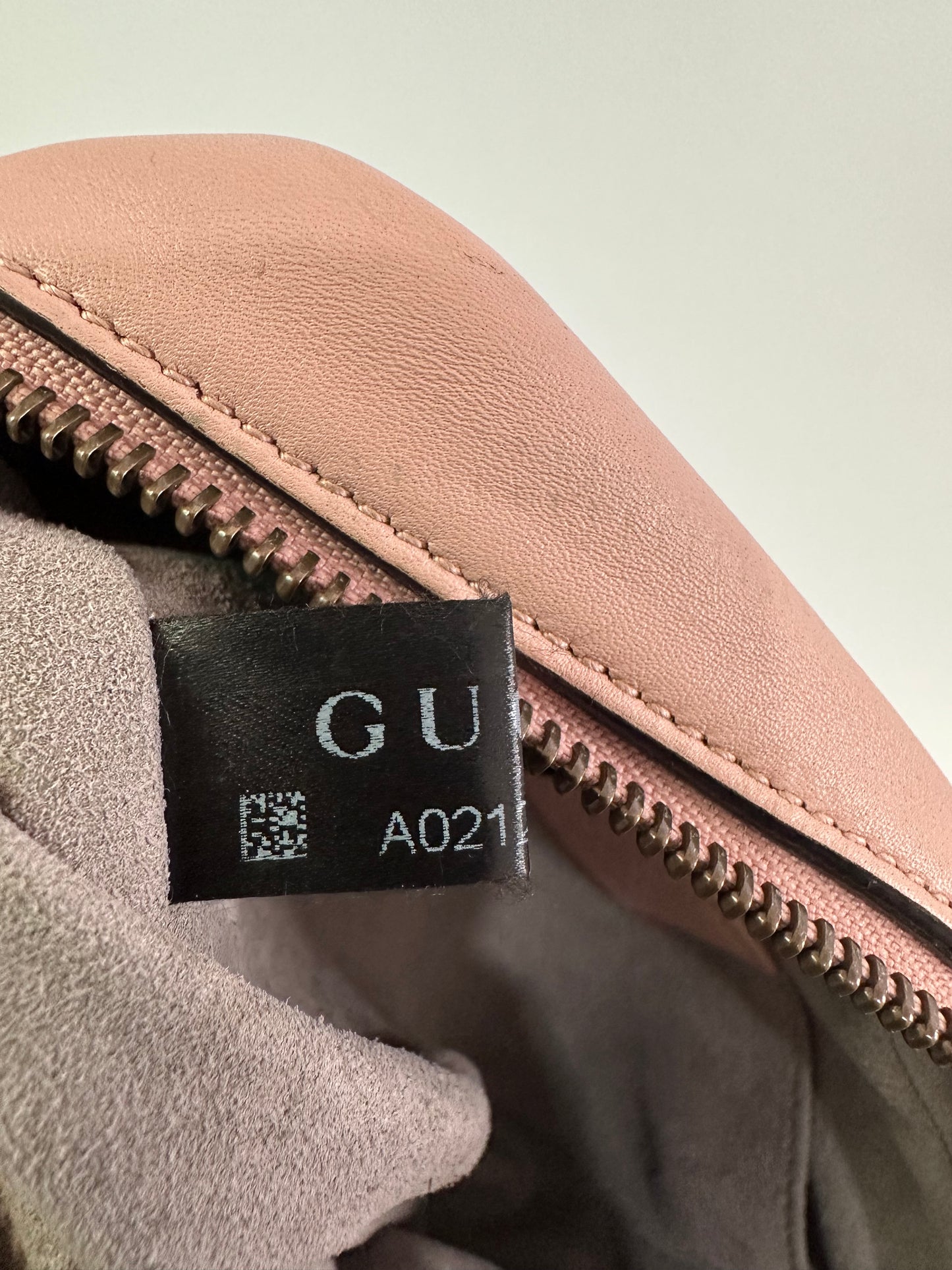 GUCCI Pink Matelasse Leather Mini GG Marmont Camera Bag