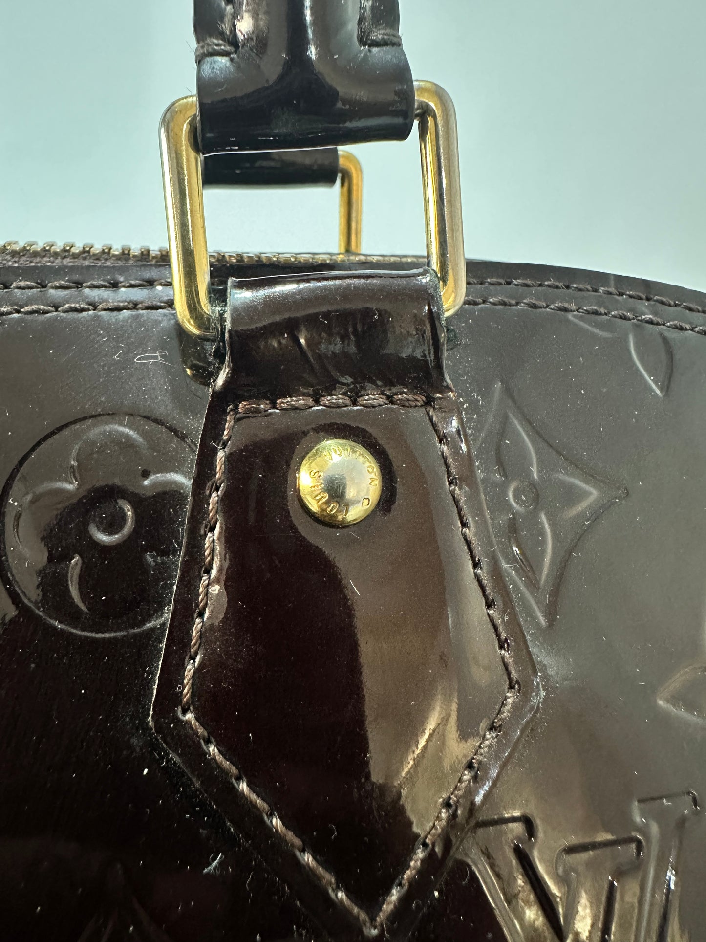 Louis Vuitton Amarante Monogram Vernis Alma GM Bag